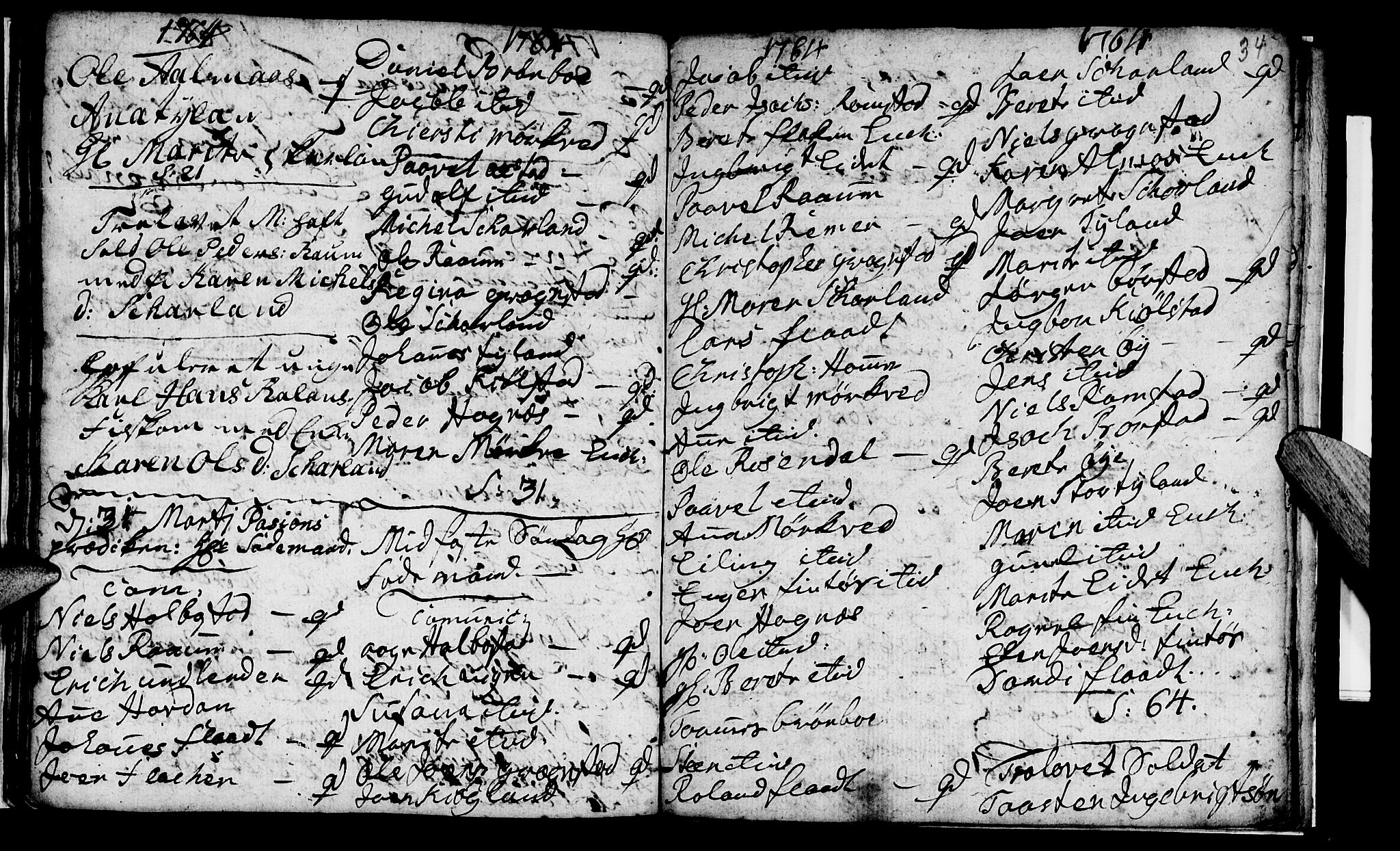 Ministerialprotokoller, klokkerbøker og fødselsregistre - Nord-Trøndelag, SAT/A-1458/765/L0561: Parish register (official) no. 765A02, 1758-1765, p. 34