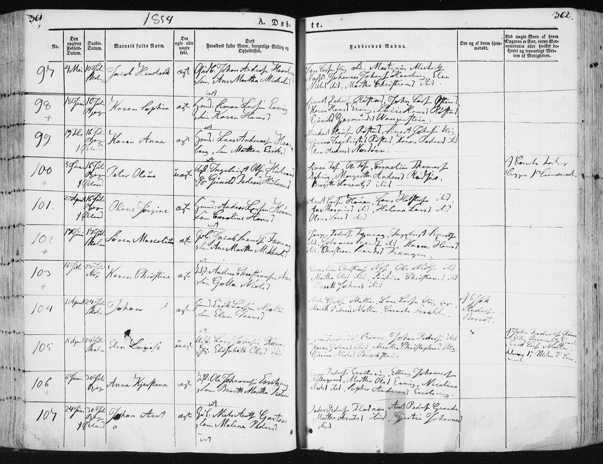 Ministerialprotokoller, klokkerbøker og fødselsregistre - Sør-Trøndelag, SAT/A-1456/659/L0736: Parish register (official) no. 659A06, 1842-1856, p. 361-362