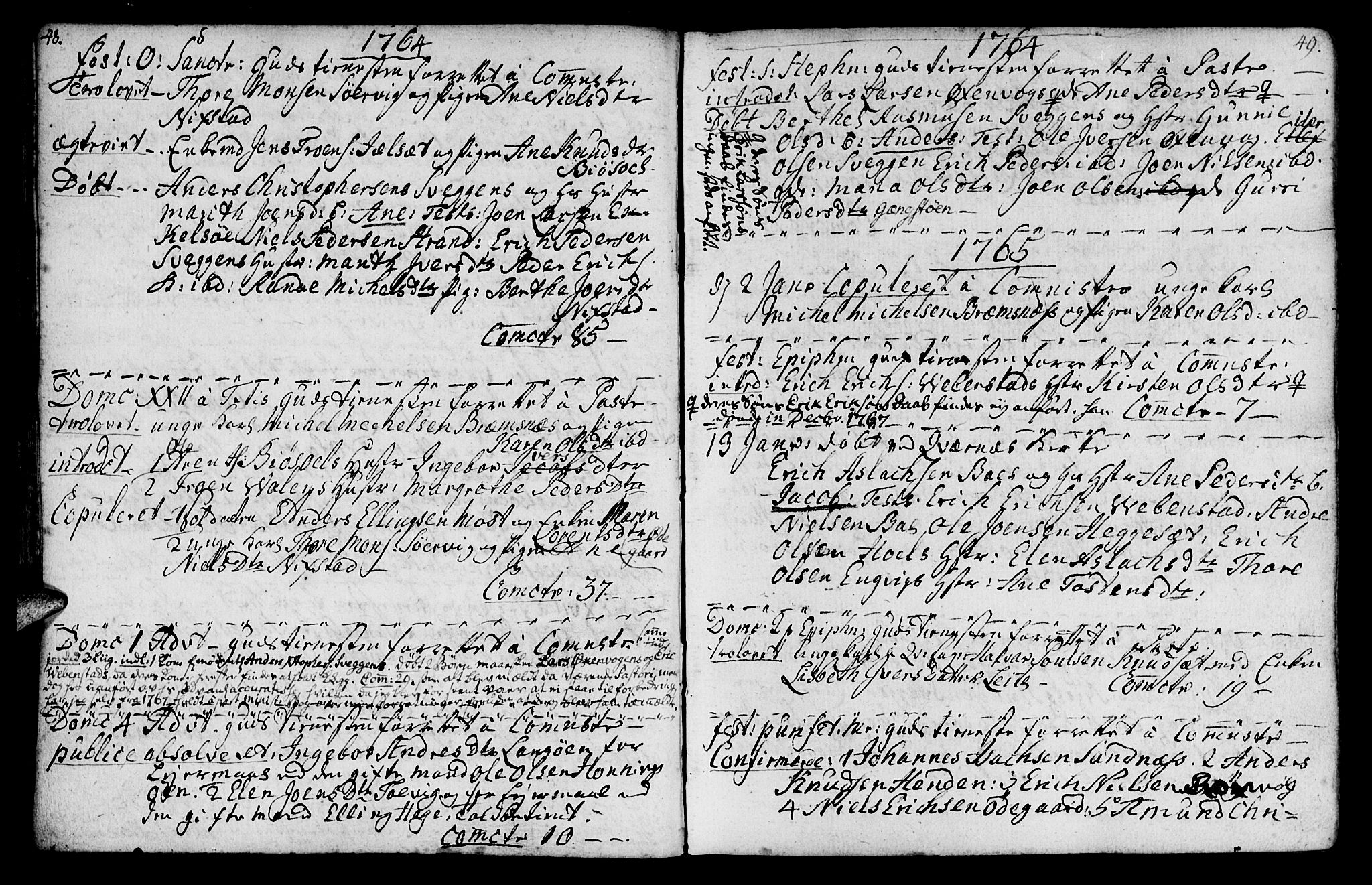 Ministerialprotokoller, klokkerbøker og fødselsregistre - Møre og Romsdal, SAT/A-1454/569/L0816: Parish register (official) no. 569A02, 1759-1805, p. 48-49