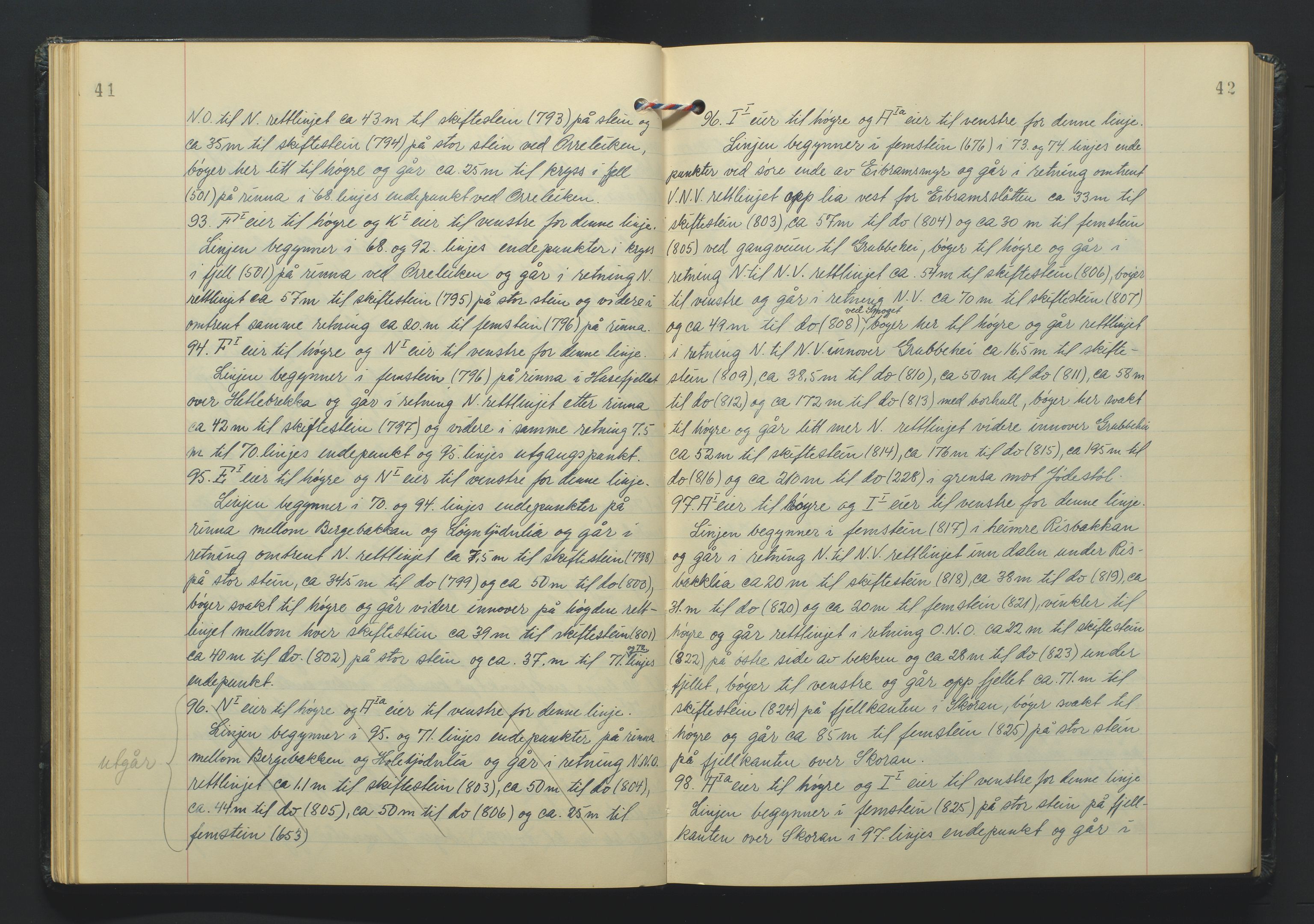 Lista jordskifterett, AV/SAK-1541-0005/F/Fa/L0003: Jordskifterettsbok Flekkefjord domssokn, med gårdsregister nr 9, 1956-1963, p. 41-42