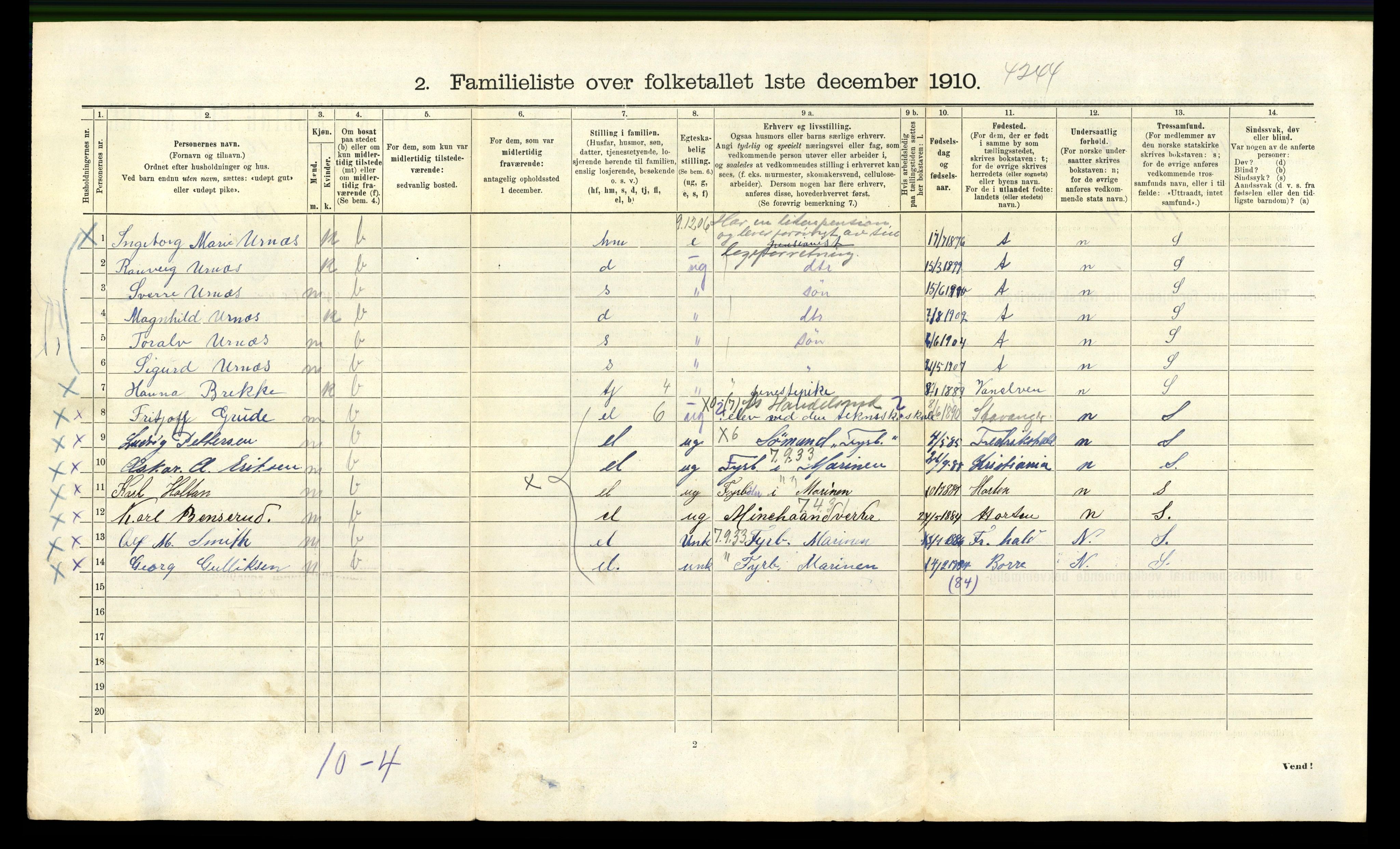 RA, 1910 census for Bergen, 1910, p. 7702