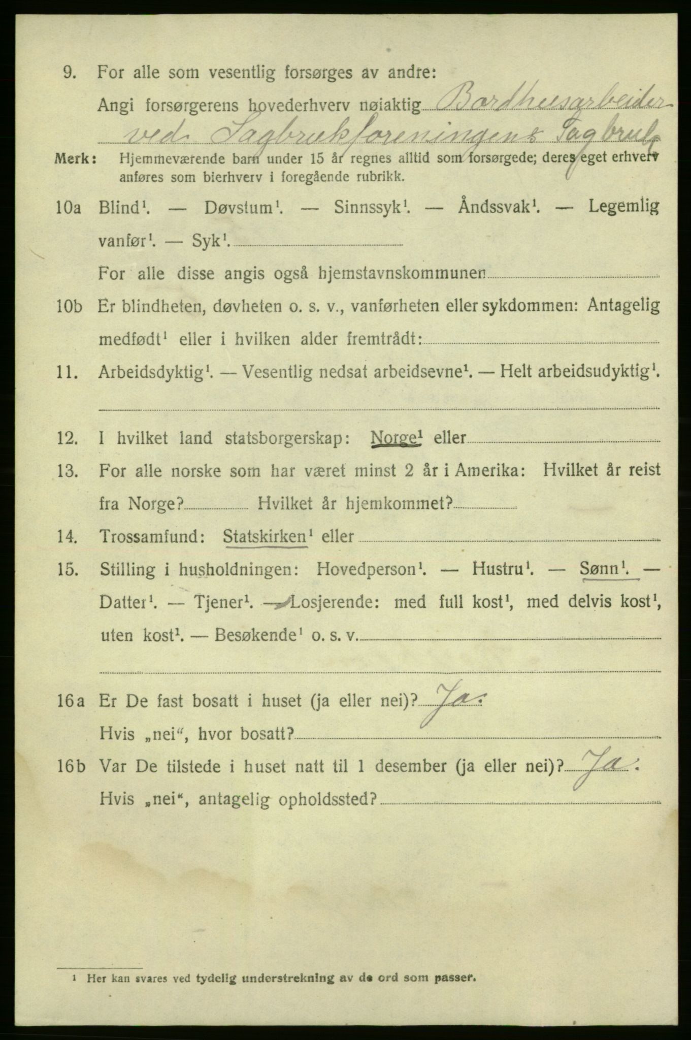 SAO, 1920 census for Fredrikshald, 1920, p. 14085