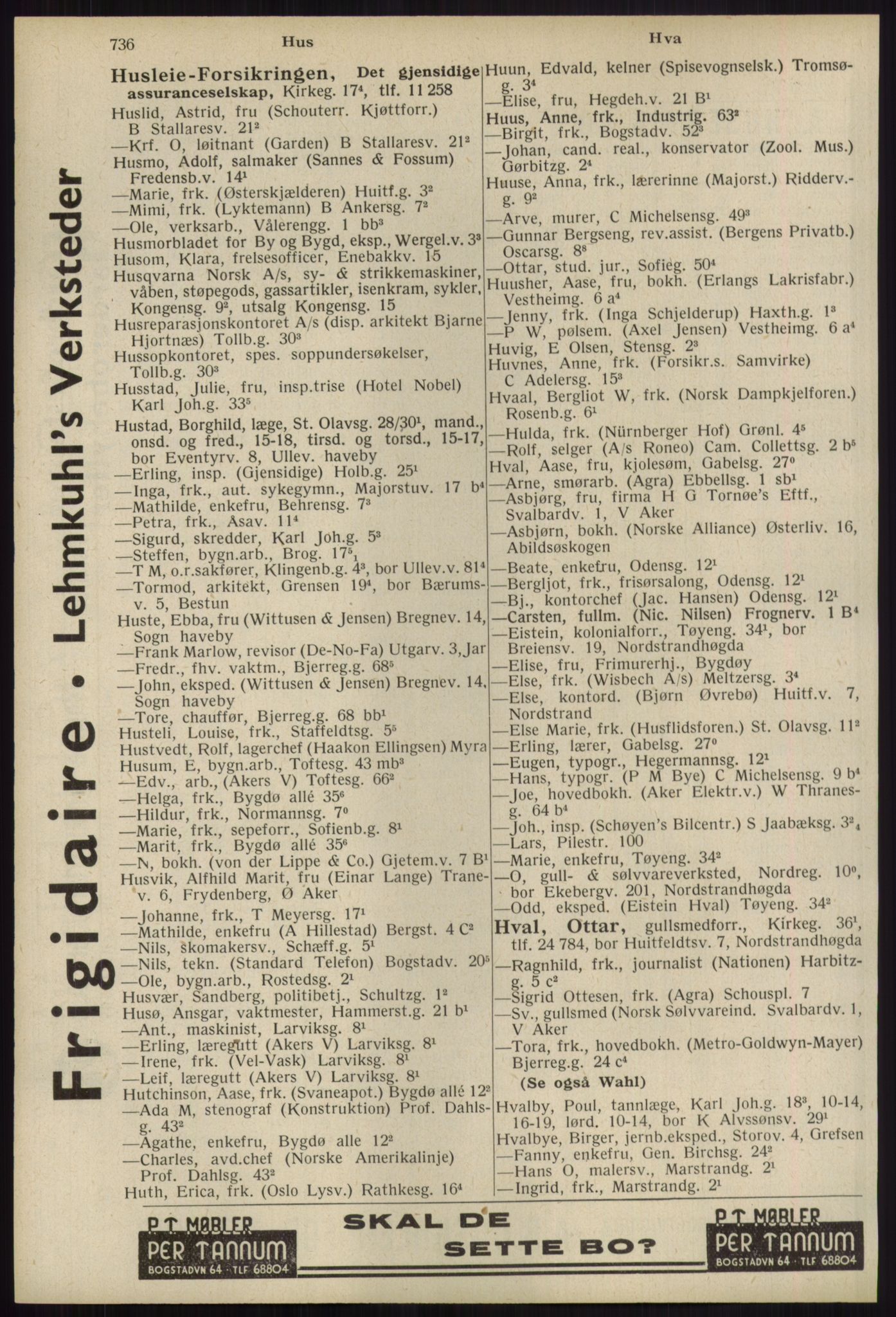 Kristiania/Oslo adressebok, PUBL/-, 1939, p. 736