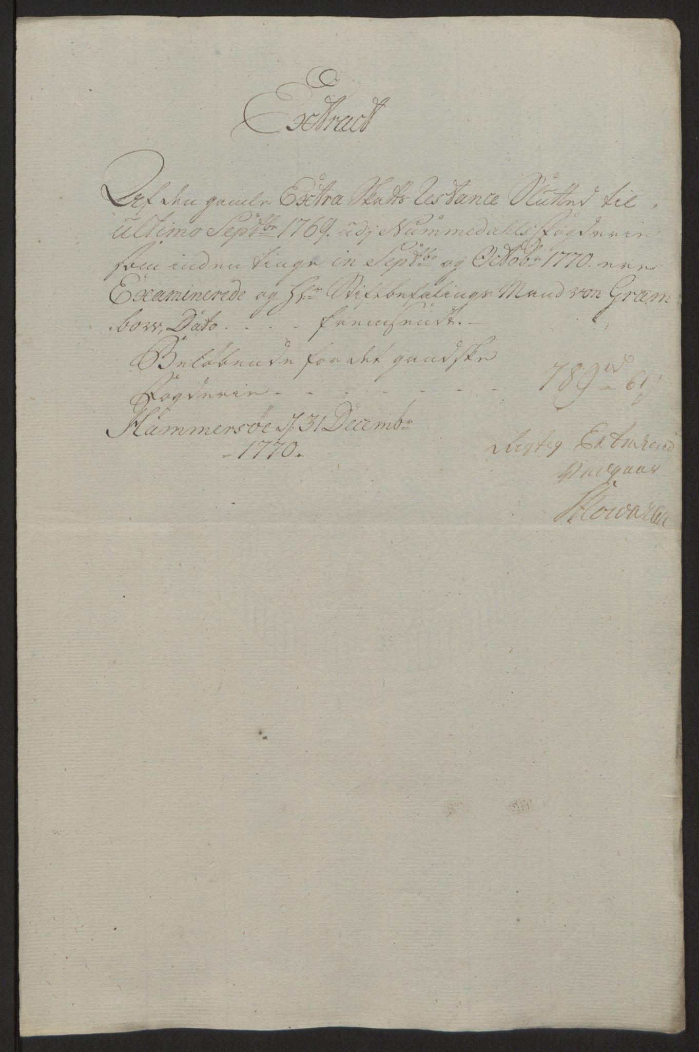 Rentekammeret inntil 1814, Reviderte regnskaper, Fogderegnskap, RA/EA-4092/R64/L4502: Ekstraskatten Namdal, 1762-1772, p. 383