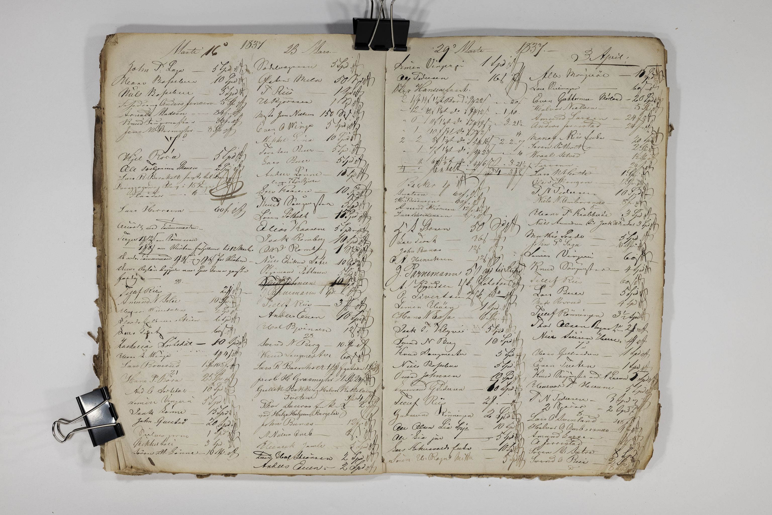 Blehr/ Kjellestad, TEMU/TGM-A-1212/R/Rl/L0004: Liste over utbetalinger, 1835-1838, p. 40