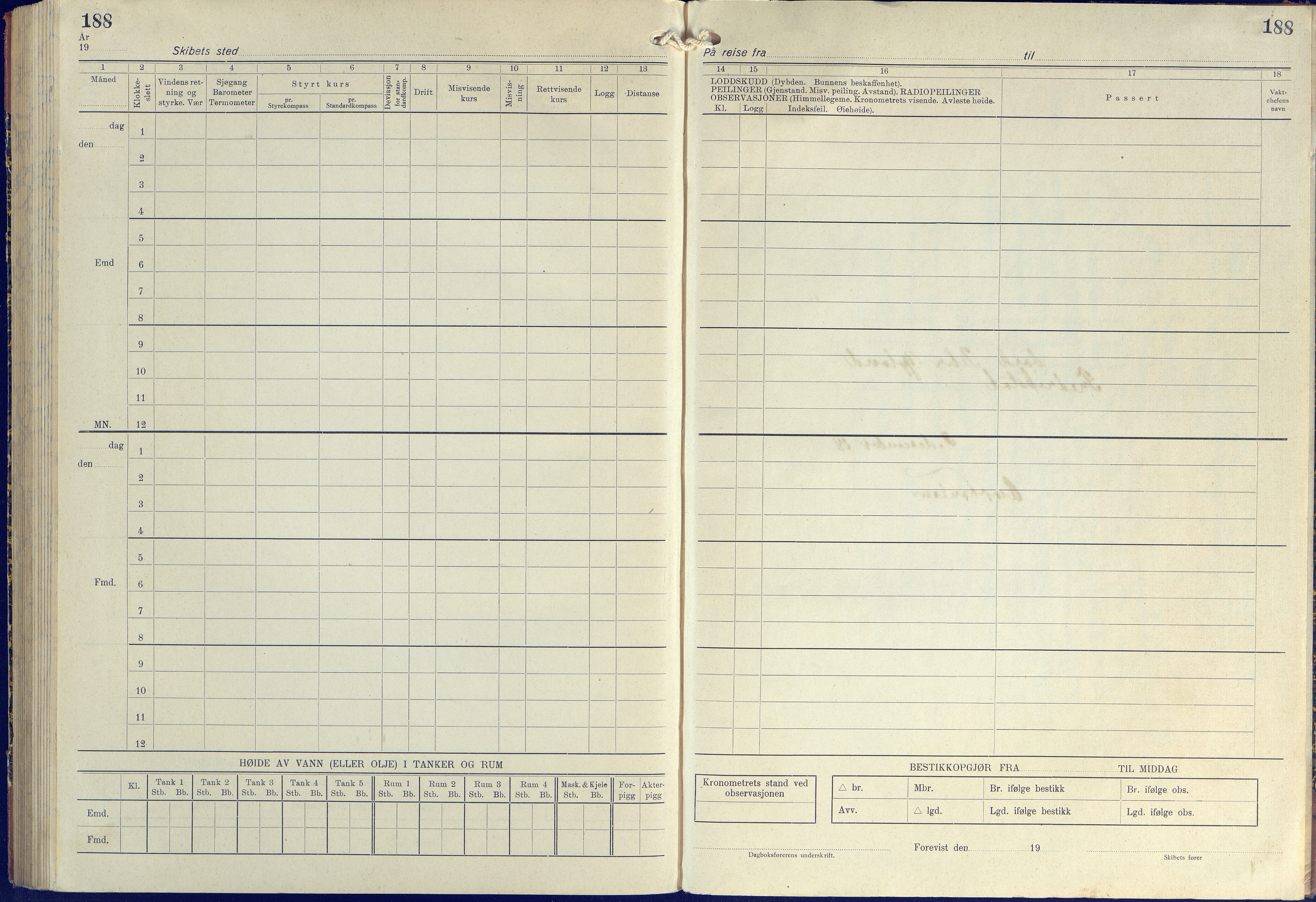 Fartøysarkivet, AAKS/PA-1934/F/L0272/0002: Pehr Ugland (bark) / Pehr Ugland (bark) skipsjournal 1928-1929, 1928-1929, p. 188