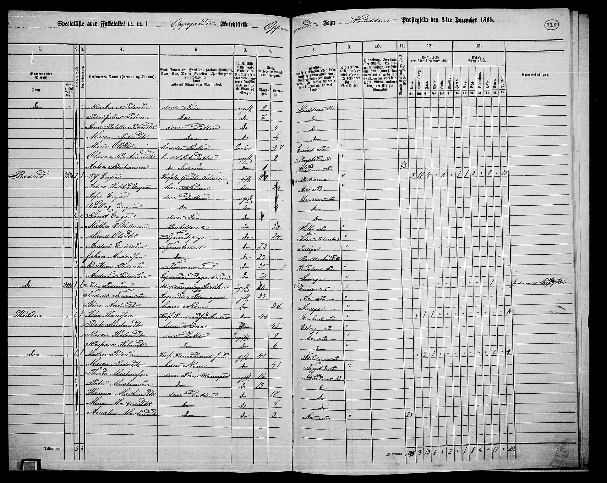 RA, 1865 census for Nesodden, 1865, p. 57