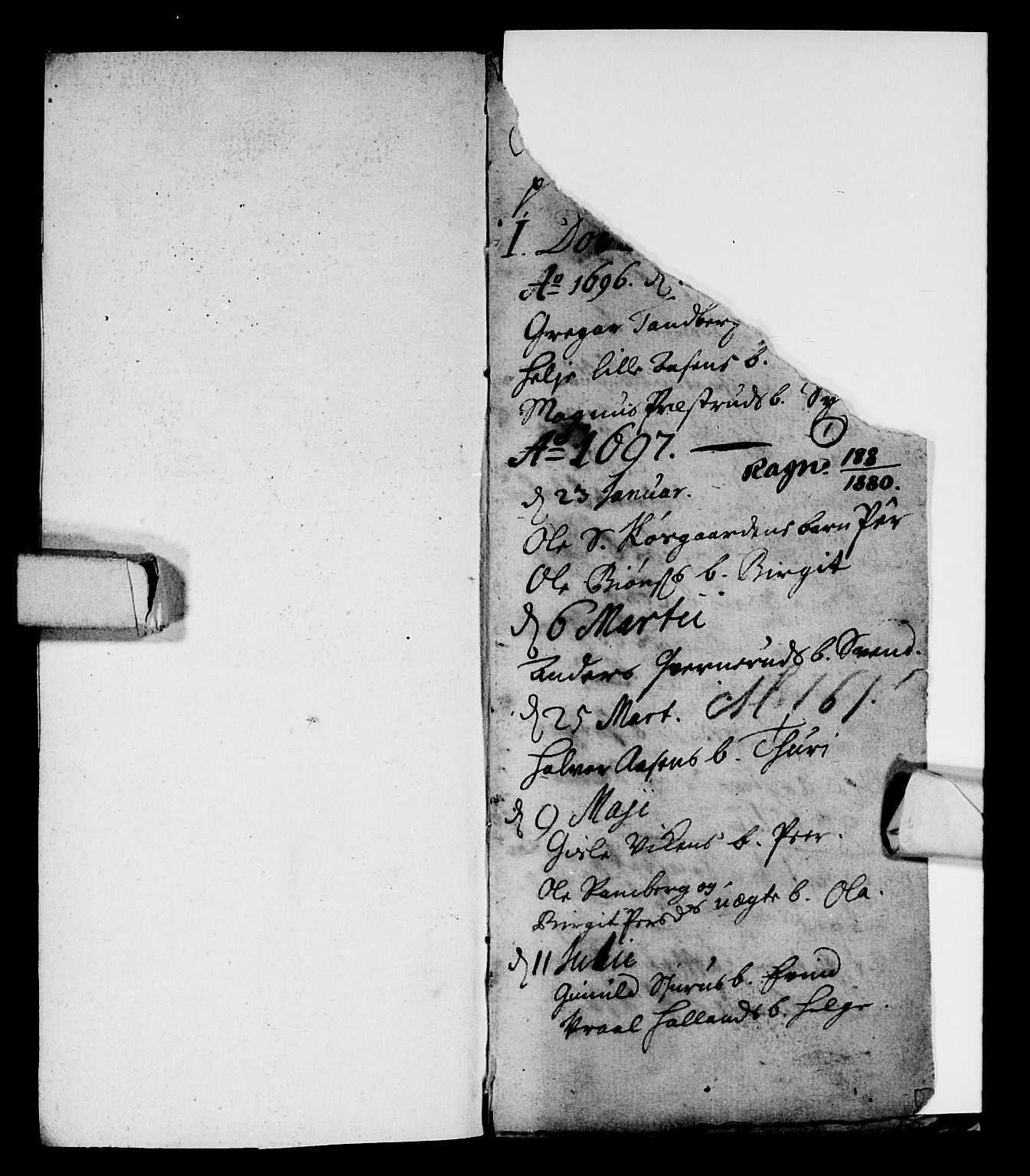 Nore kirkebøker, SAKO/A-238/F/Fc/L0001: Parish register (official) no. III 1, 1696-1714, p. 0-1