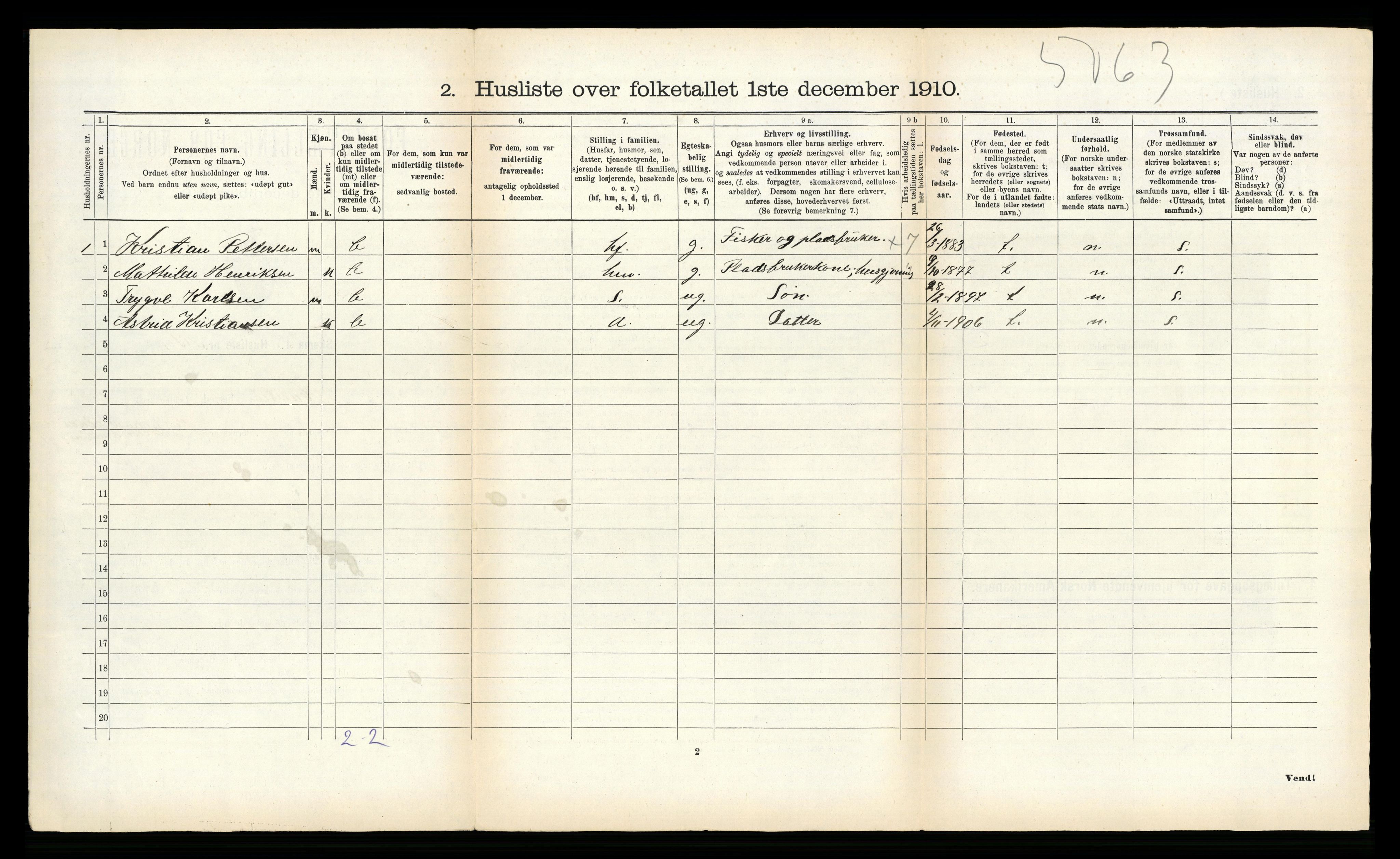 RA, 1910 census for Hadsel, 1910, p. 272