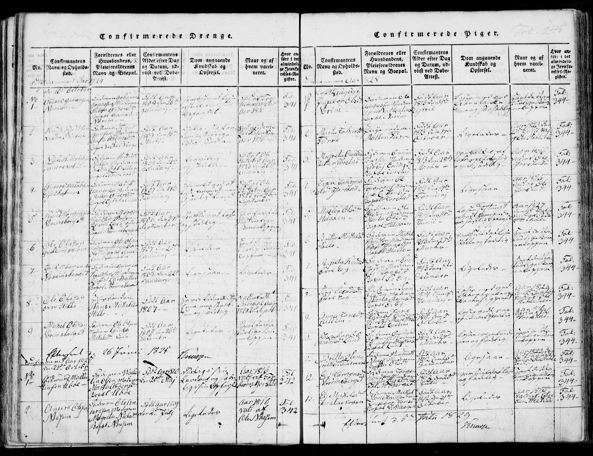 Nedstrand sokneprestkontor, AV/SAST-A-101841/01/IV: Parish register (official) no. A 7, 1816-1870, p. 245