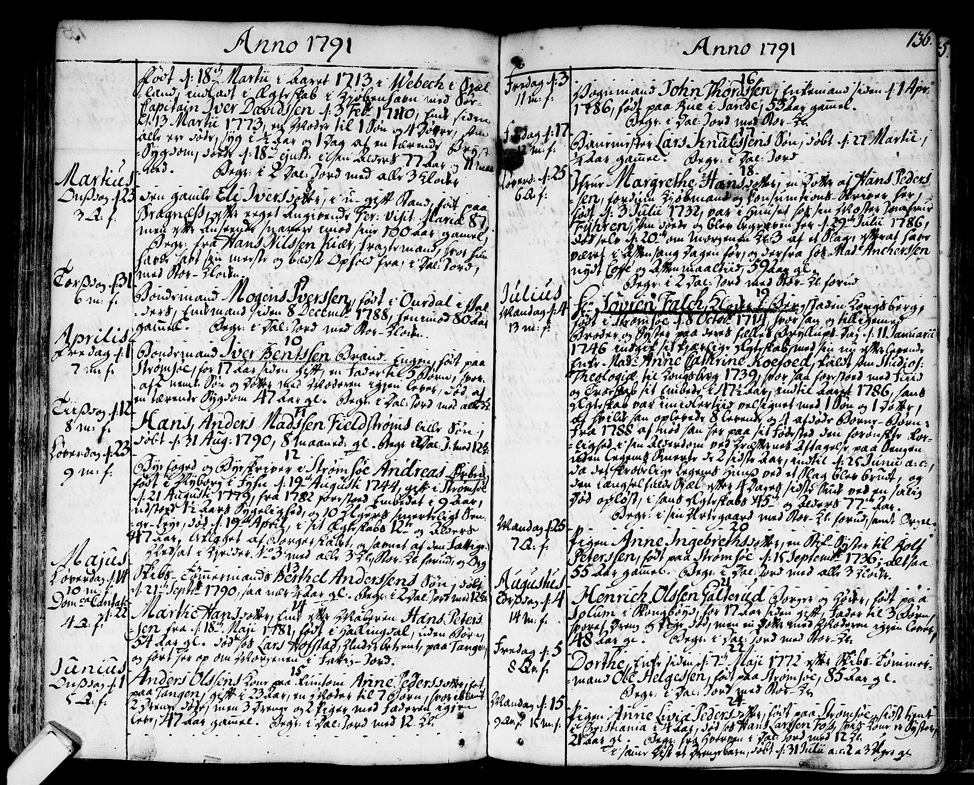 Strømsø kirkebøker, AV/SAKO-A-246/F/Fa/L0009: Parish register (official) no. I 9, 1752-1791, p. 136