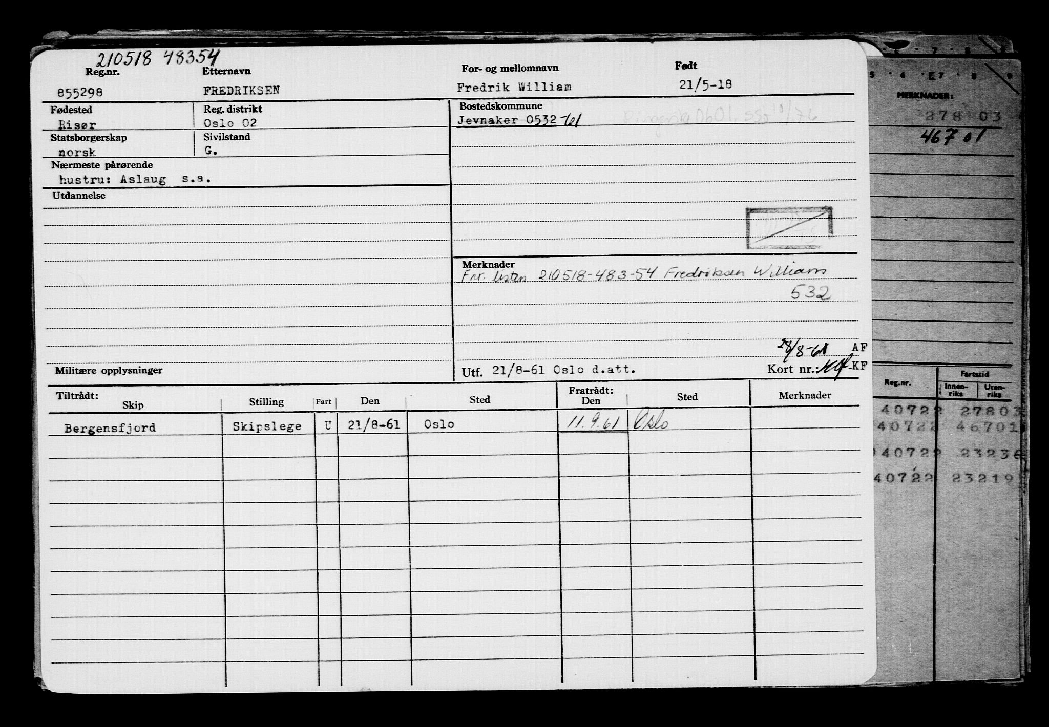 Direktoratet for sjømenn, AV/RA-S-3545/G/Gb/L0158: Hovedkort, 1918, p. 438