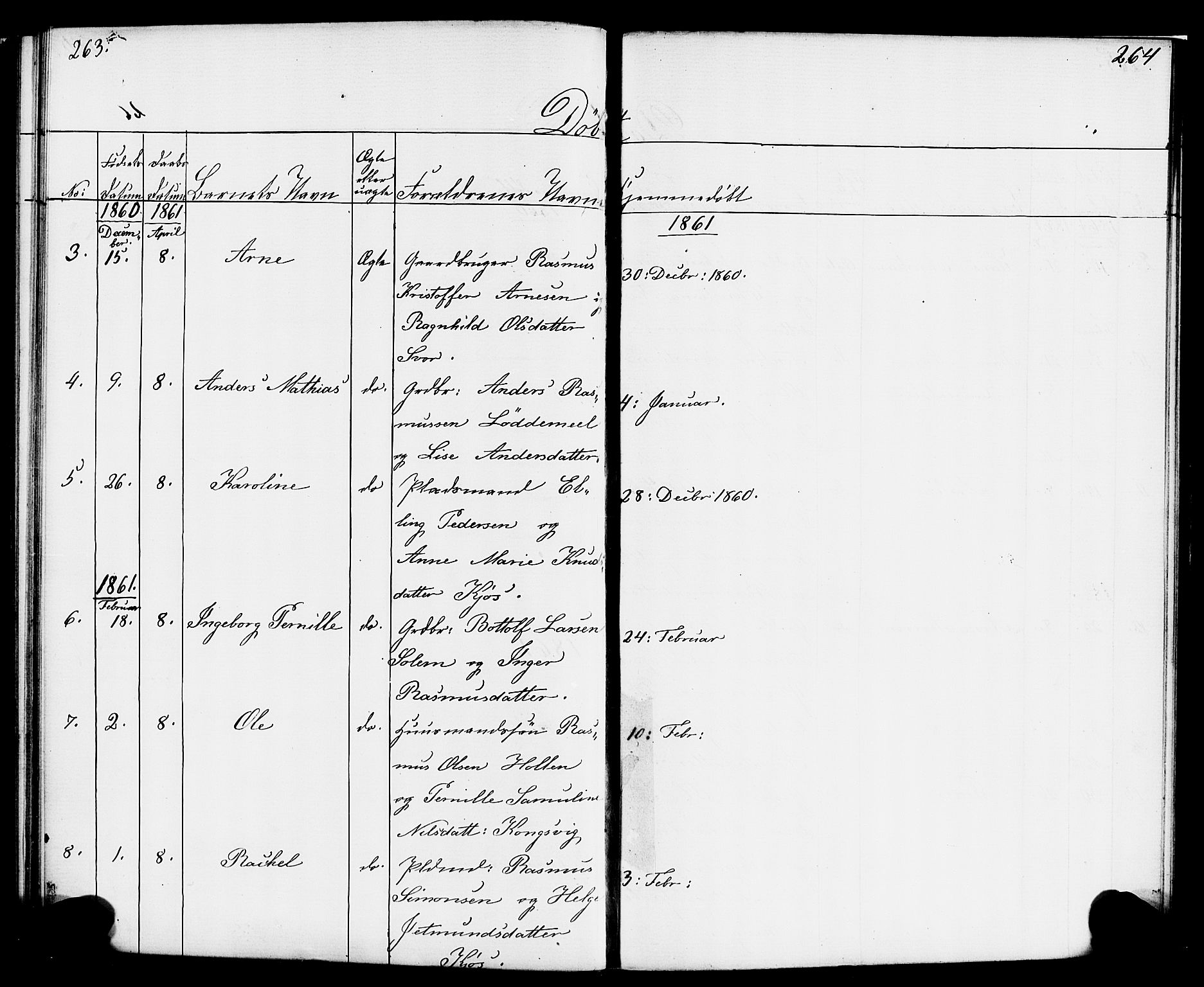 Hornindal sokneprestembete, AV/SAB-A-82401/H/Haa/Haaa/L0001: Parish register (official) no. A 1, 1837-1866, p. 264-265