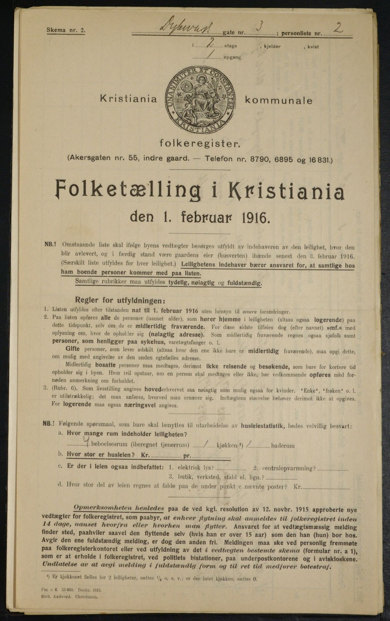 OBA, Municipal Census 1916 for Kristiania, 1916, p. 17570