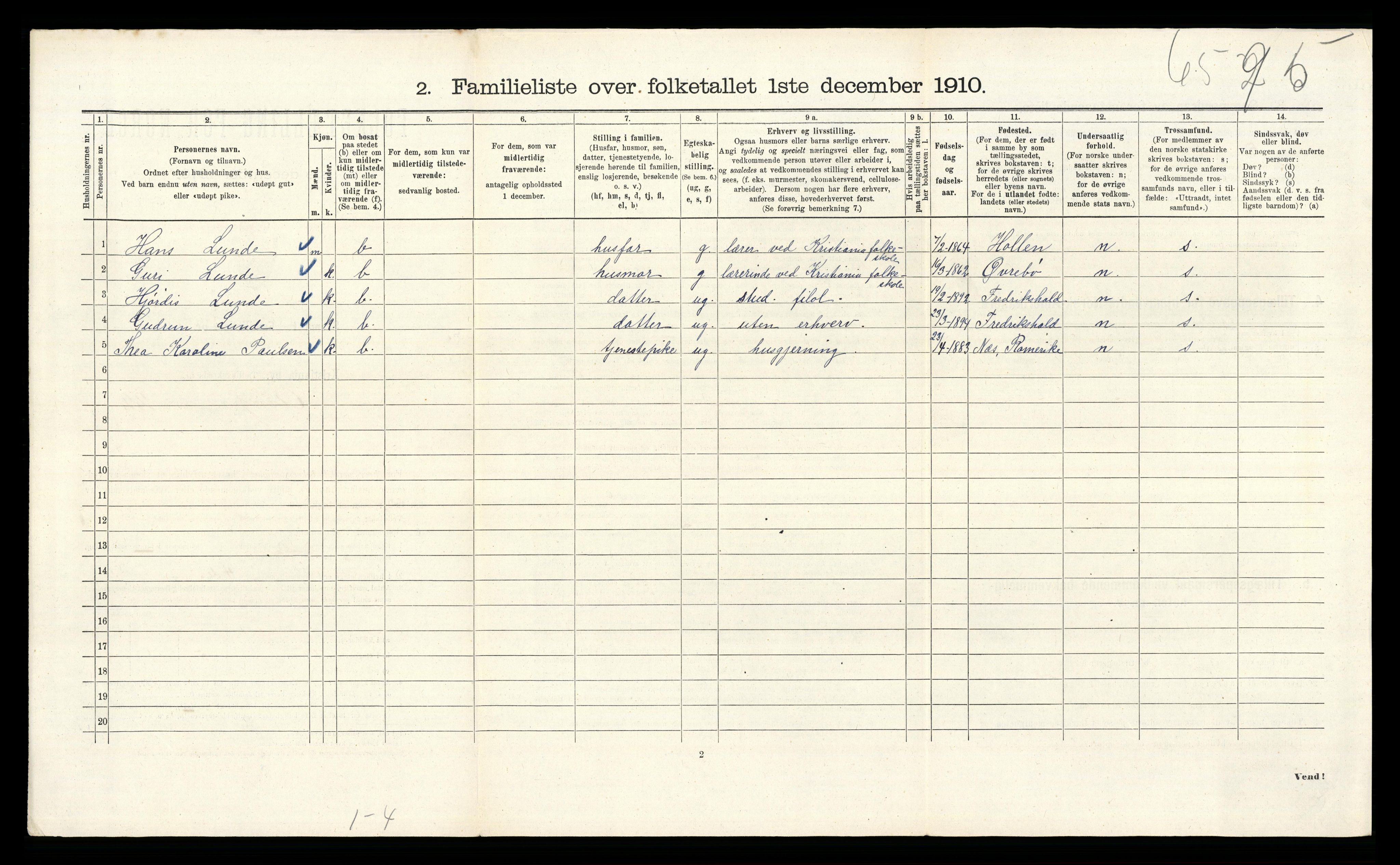 RA, 1910 census for Kristiania, 1910, p. 3506