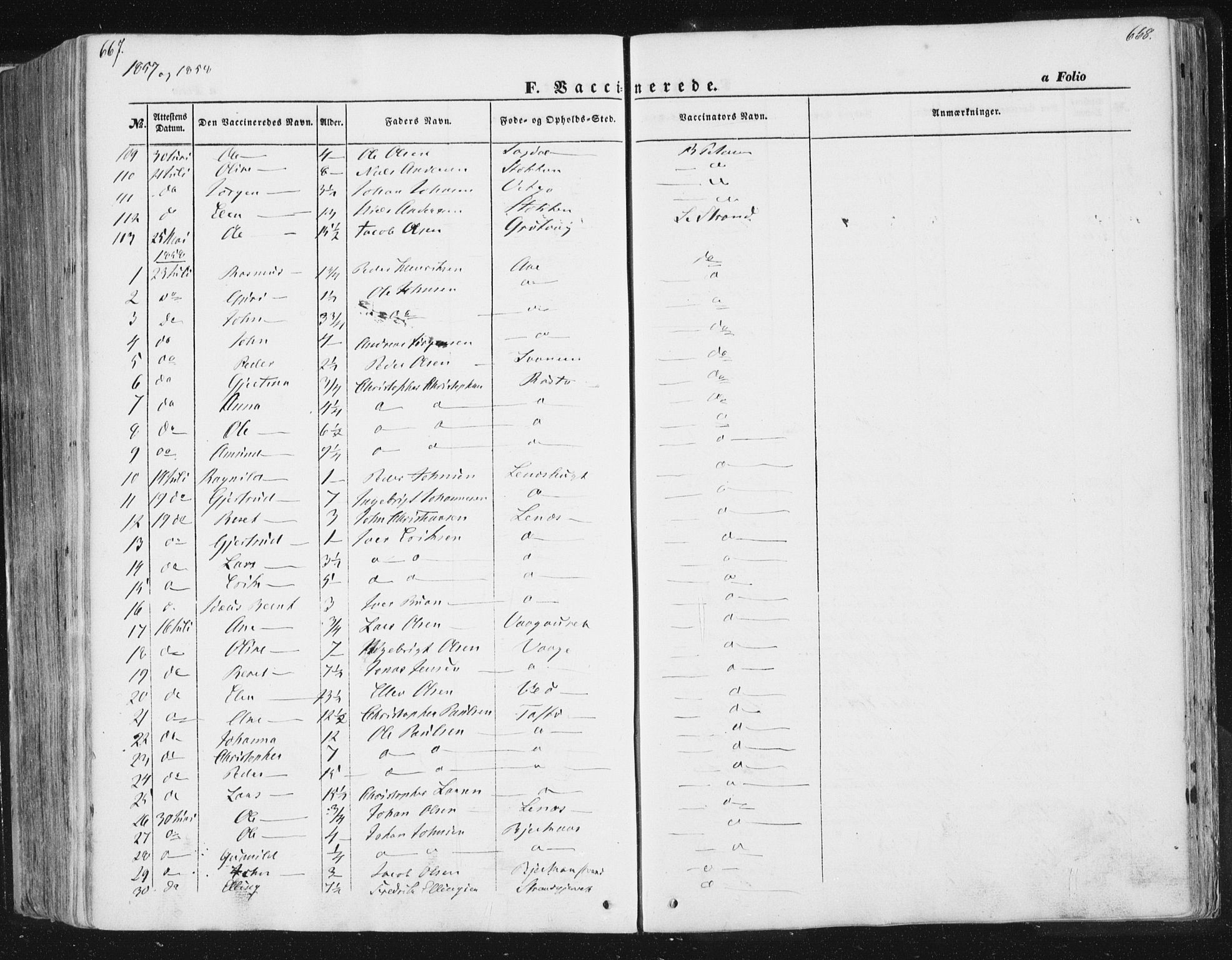 Ministerialprotokoller, klokkerbøker og fødselsregistre - Sør-Trøndelag, AV/SAT-A-1456/630/L0494: Parish register (official) no. 630A07, 1852-1868, p. 667-668