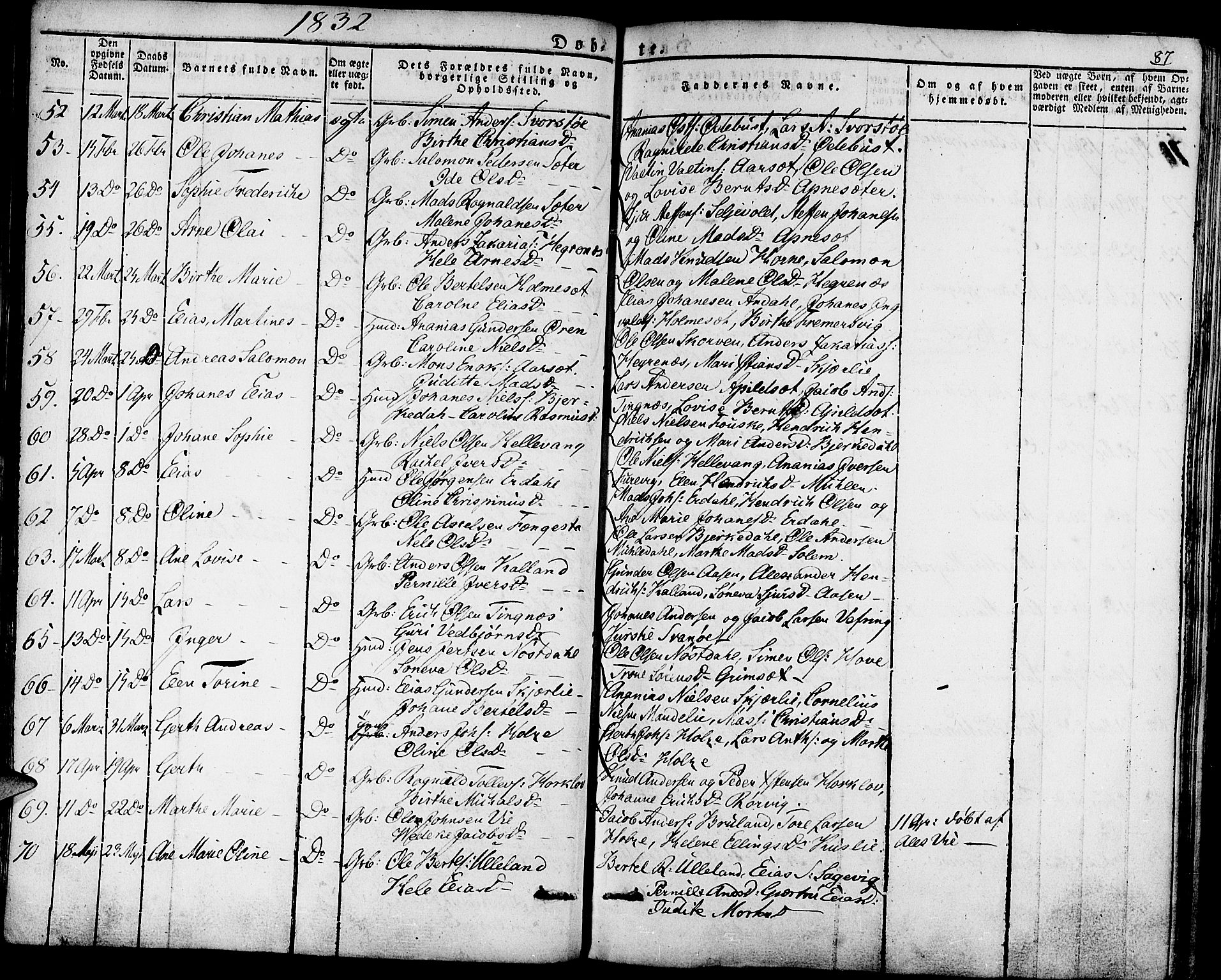 Førde sokneprestembete, AV/SAB-A-79901/H/Haa/Haaa/L0006: Parish register (official) no. A 6, 1821-1842, p. 87