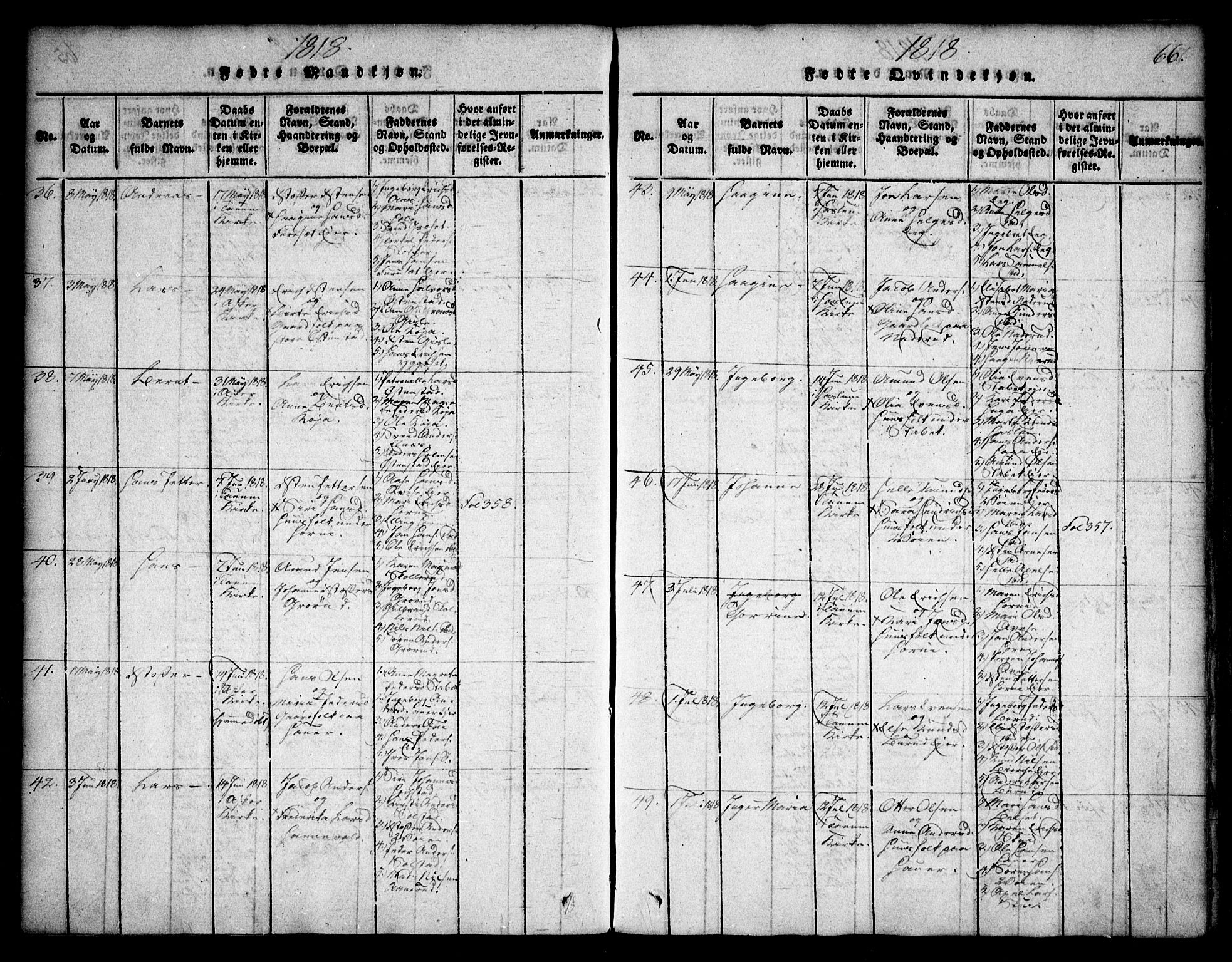 Asker prestekontor Kirkebøker, AV/SAO-A-10256a/F/Fa/L0006: Parish register (official) no. I 6, 1814-1824, p. 66