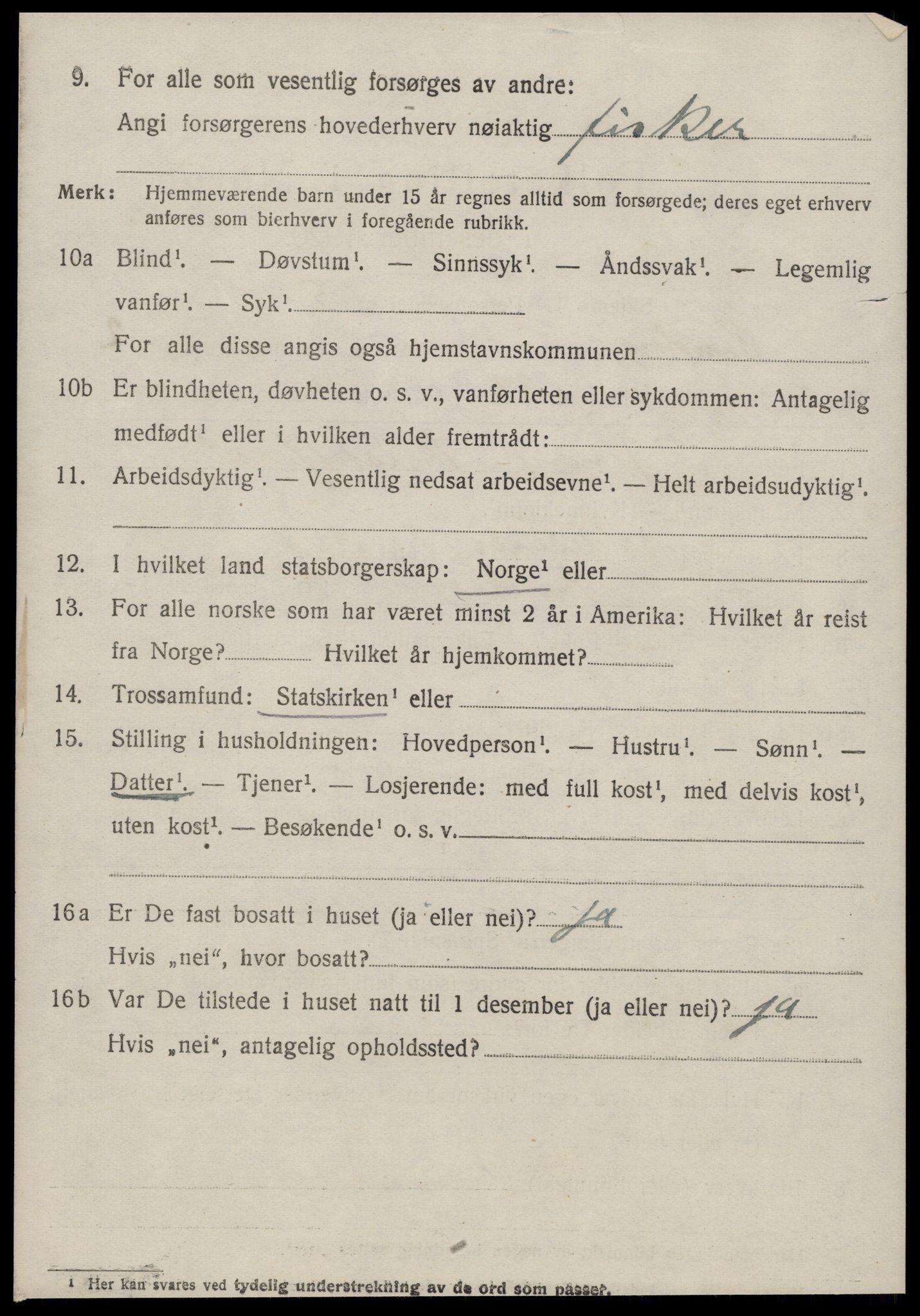 SAT, 1920 census for Sandøy, 1920, p. 1061