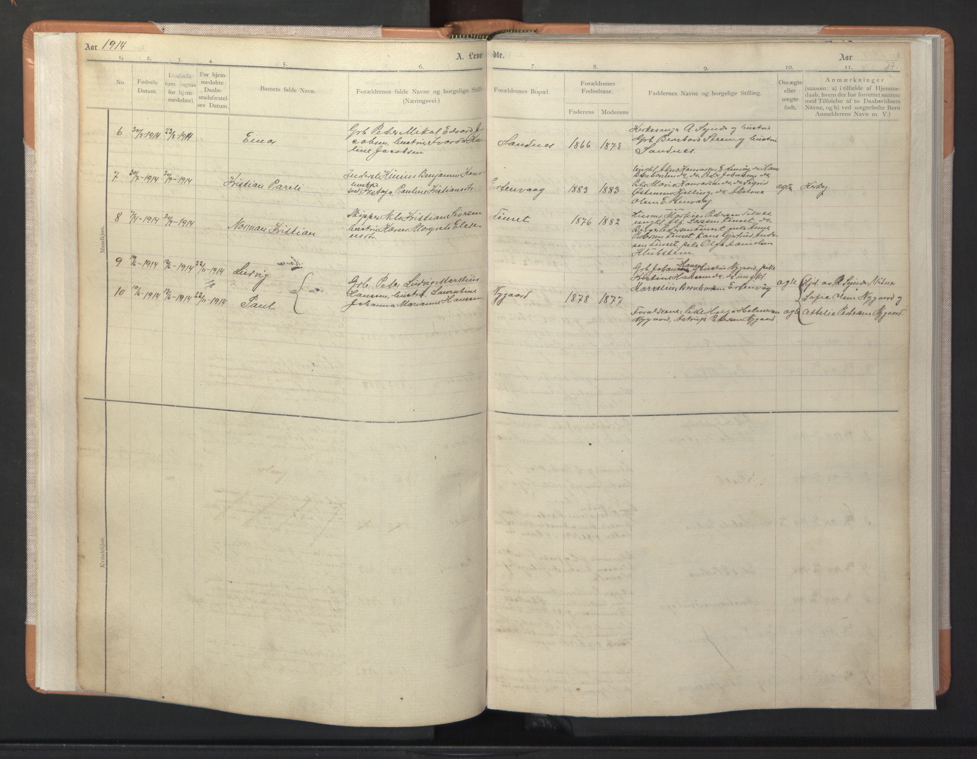 Ministerialprotokoller, klokkerbøker og fødselsregistre - Nordland, SAT/A-1459/806/L0117: Parish register (copy) no. 806C01, 1905-1957, p. 27