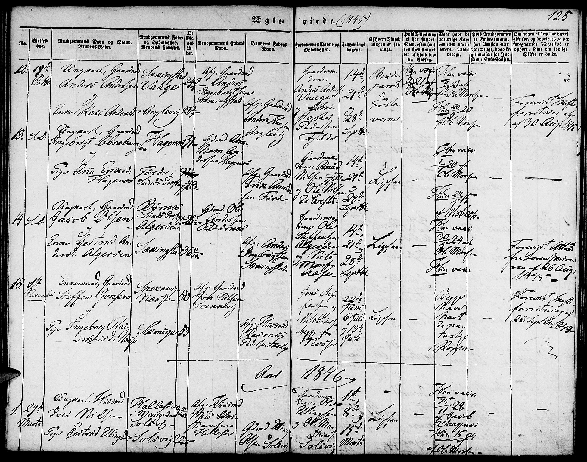 Fjell sokneprestembete, SAB/A-75301/H/Haa: Parish register (official) no. A 1, 1835-1850, p. 125