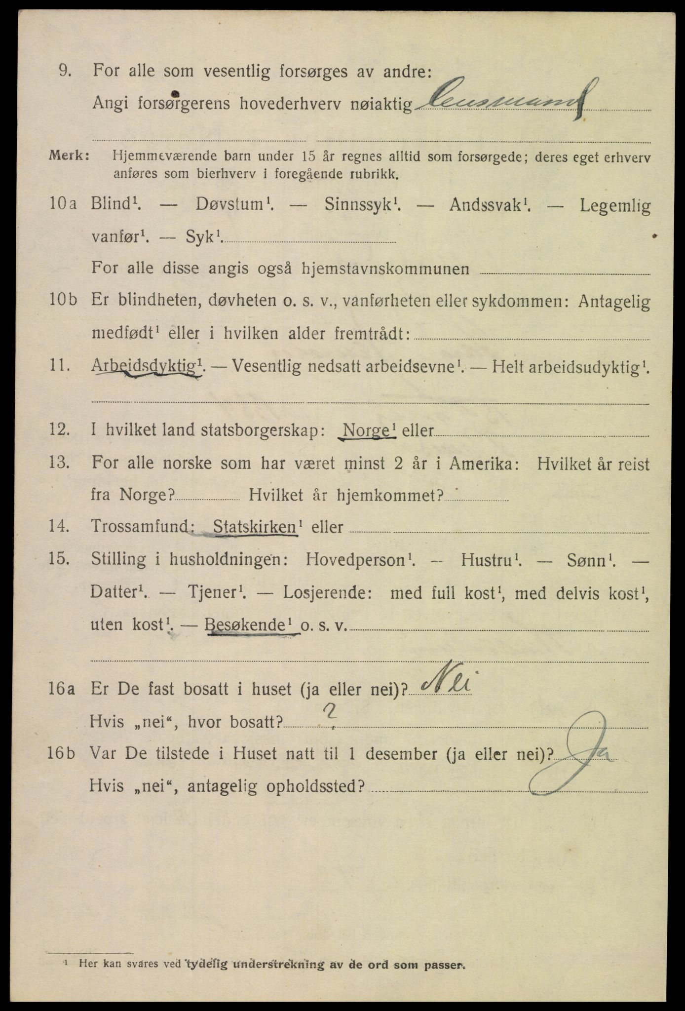 SAK, 1920 census for Mandal, 1920, p. 9136