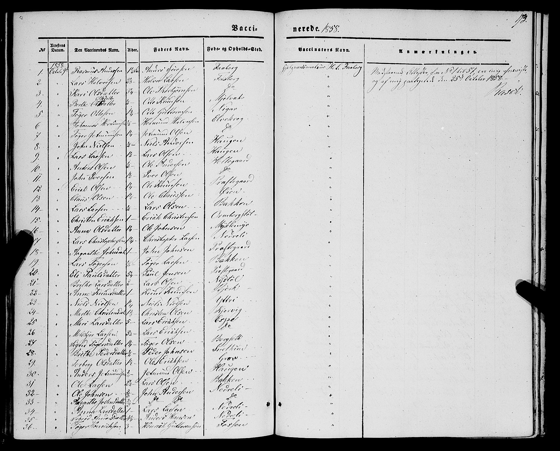 Jostedal sokneprestembete, AV/SAB-A-80601/H/Haa/Haaa/L0005: Parish register (official) no. A 5, 1849-1877, p. 173