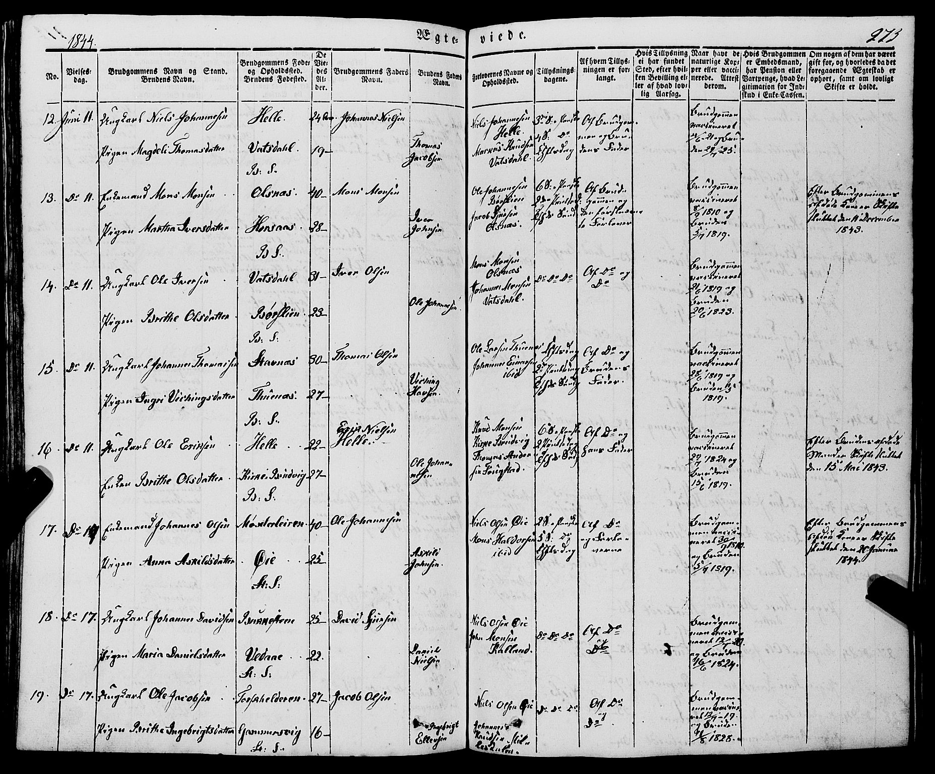 Haus sokneprestembete, AV/SAB-A-75601/H/Haa: Parish register (official) no. A 15, 1838-1847, p. 273