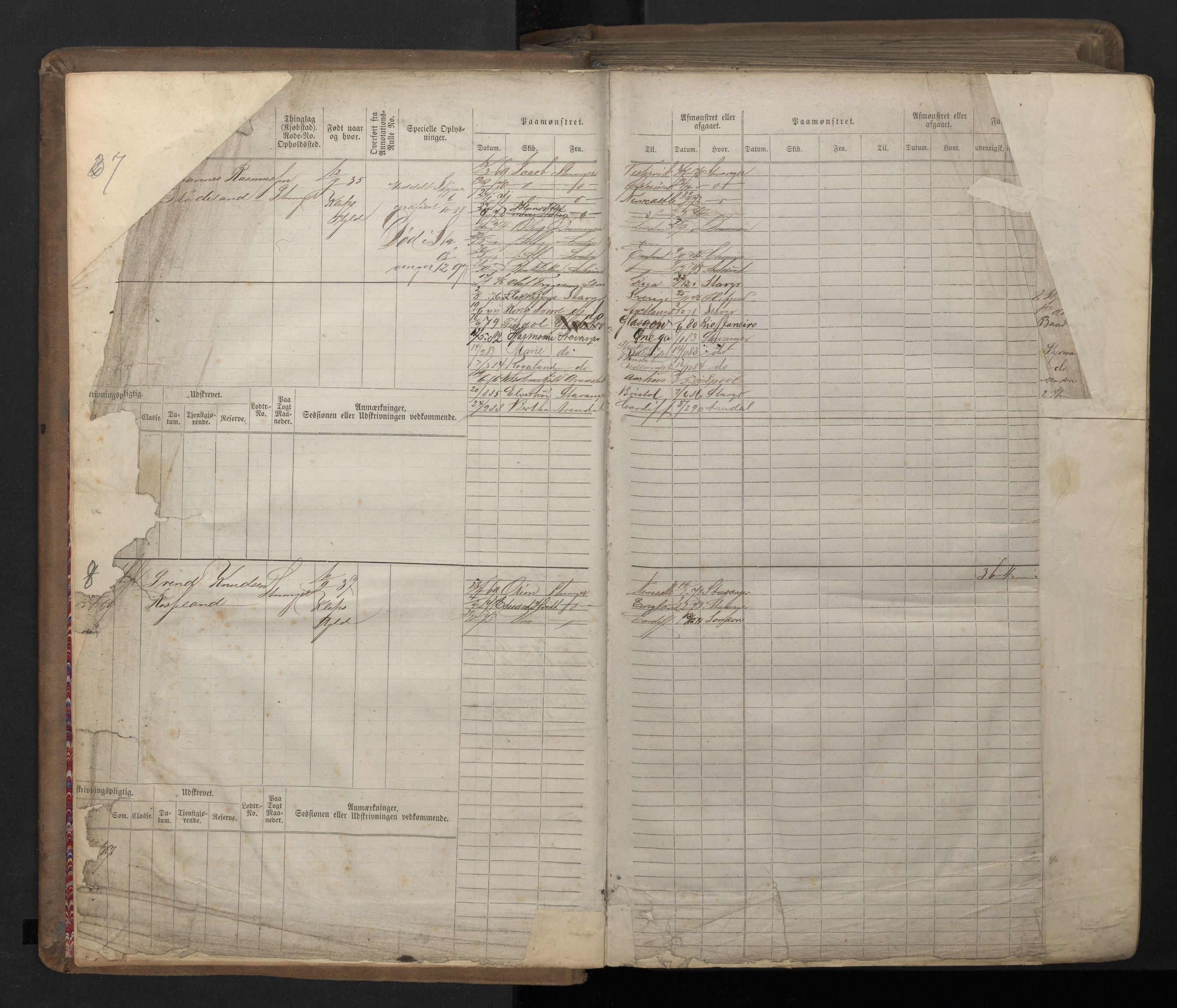 Stavanger sjømannskontor, AV/SAST-A-102006/F/Fb/Fbb/L0016: Sjøfartshovedrulle patnentnr. 1-1202 (dublett), 1869, p. 5