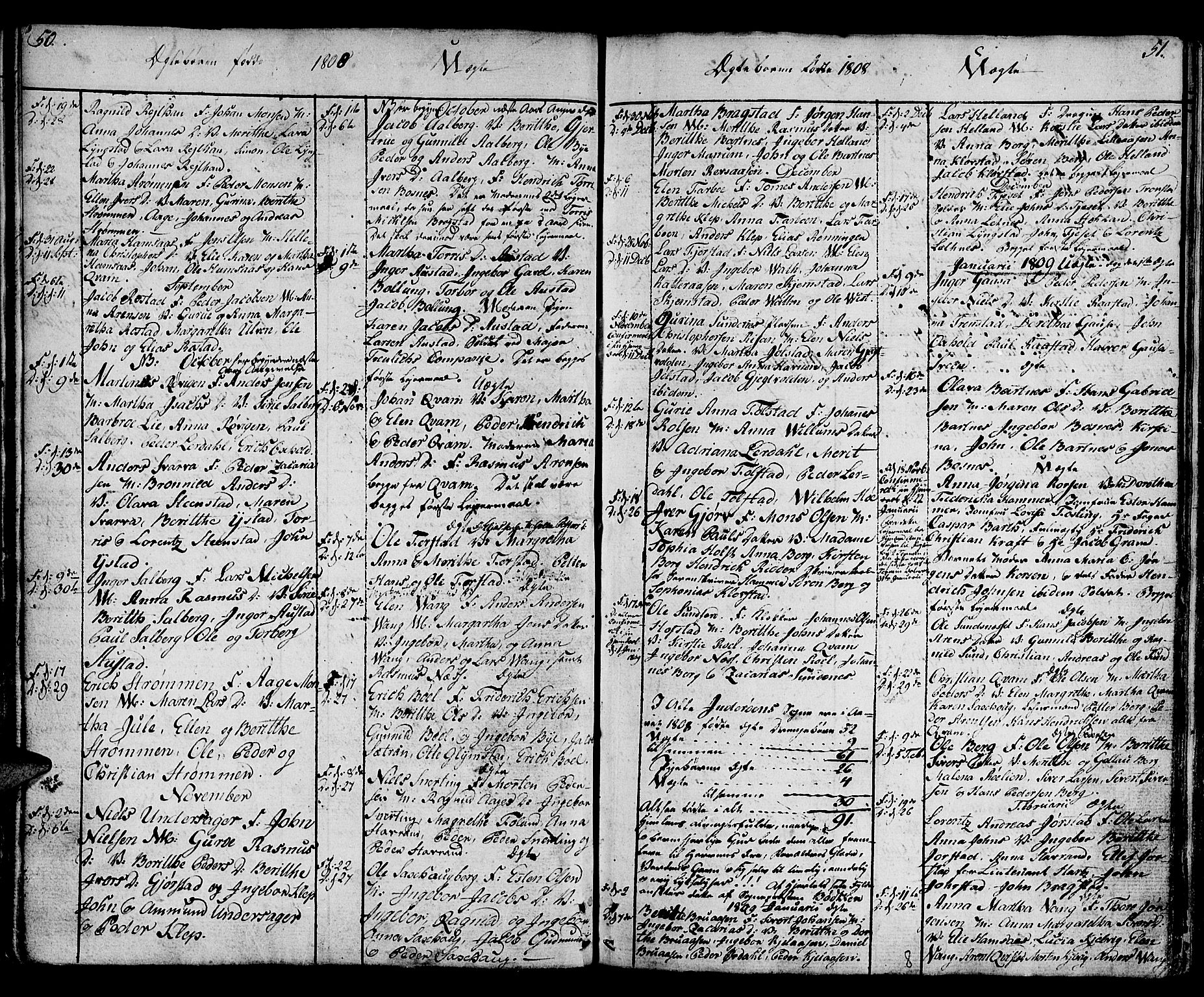 Ministerialprotokoller, klokkerbøker og fødselsregistre - Nord-Trøndelag, SAT/A-1458/730/L0274: Parish register (official) no. 730A03, 1802-1816, p. 50-51
