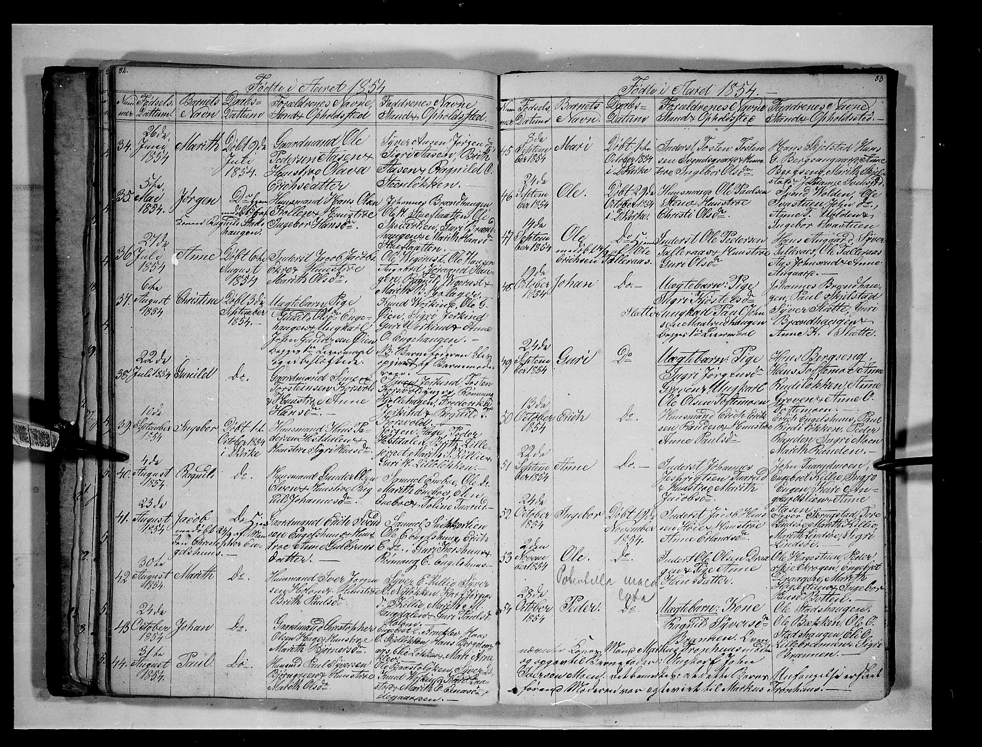 Lesja prestekontor, SAH/PREST-068/H/Ha/Hab/L0003: Parish register (copy) no. 3, 1842-1862, p. 82-83