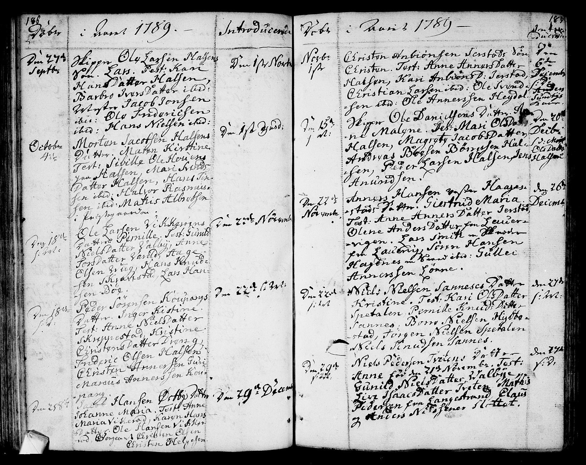 Tjølling kirkebøker, SAKO/A-60/F/Fa/L0004: Parish register (official) no. 4, 1779-1817, p. 186-187