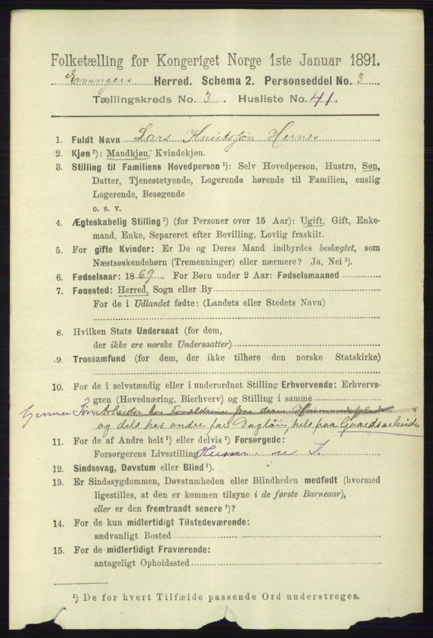 RA, 1891 census for 1237 Evanger, 1891, p. 1102