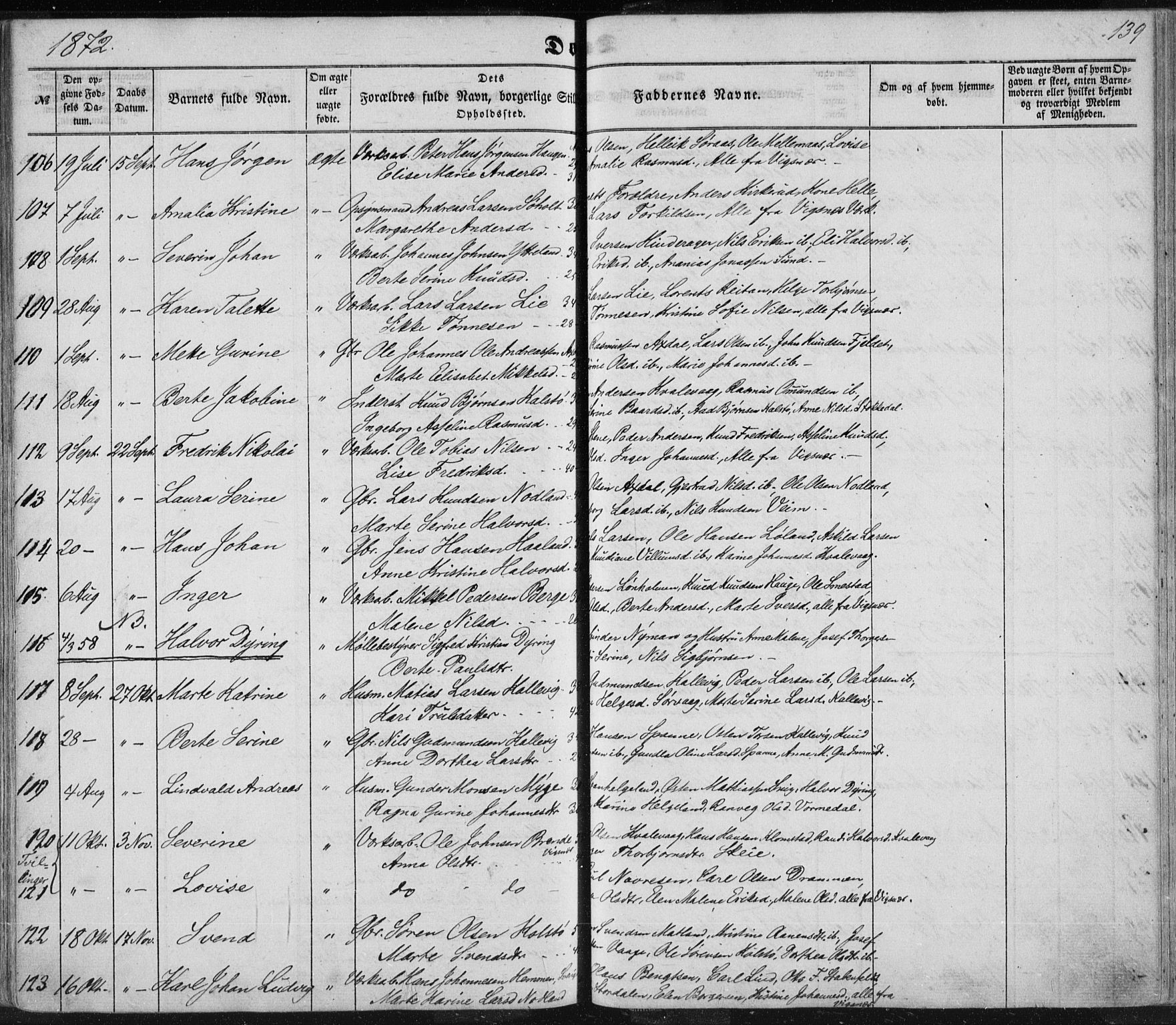 Avaldsnes sokneprestkontor, AV/SAST-A -101851/H/Ha/Haa/L0010: Parish register (official) no. A 10, 1857-1876, p. 139