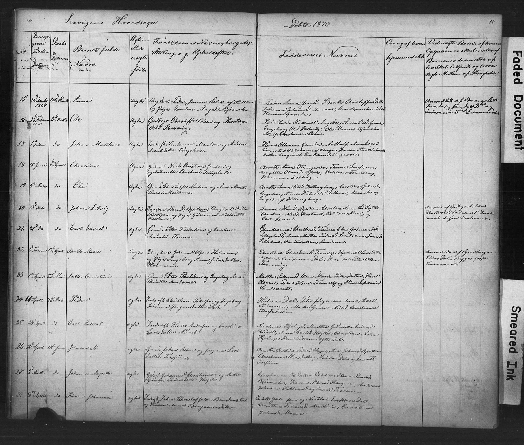 Ministerialprotokoller, klokkerbøker og fødselsregistre - Nord-Trøndelag, SAT/A-1458/701/L0018: Parish register (copy) no. 701C02, 1868-1872, p. 15