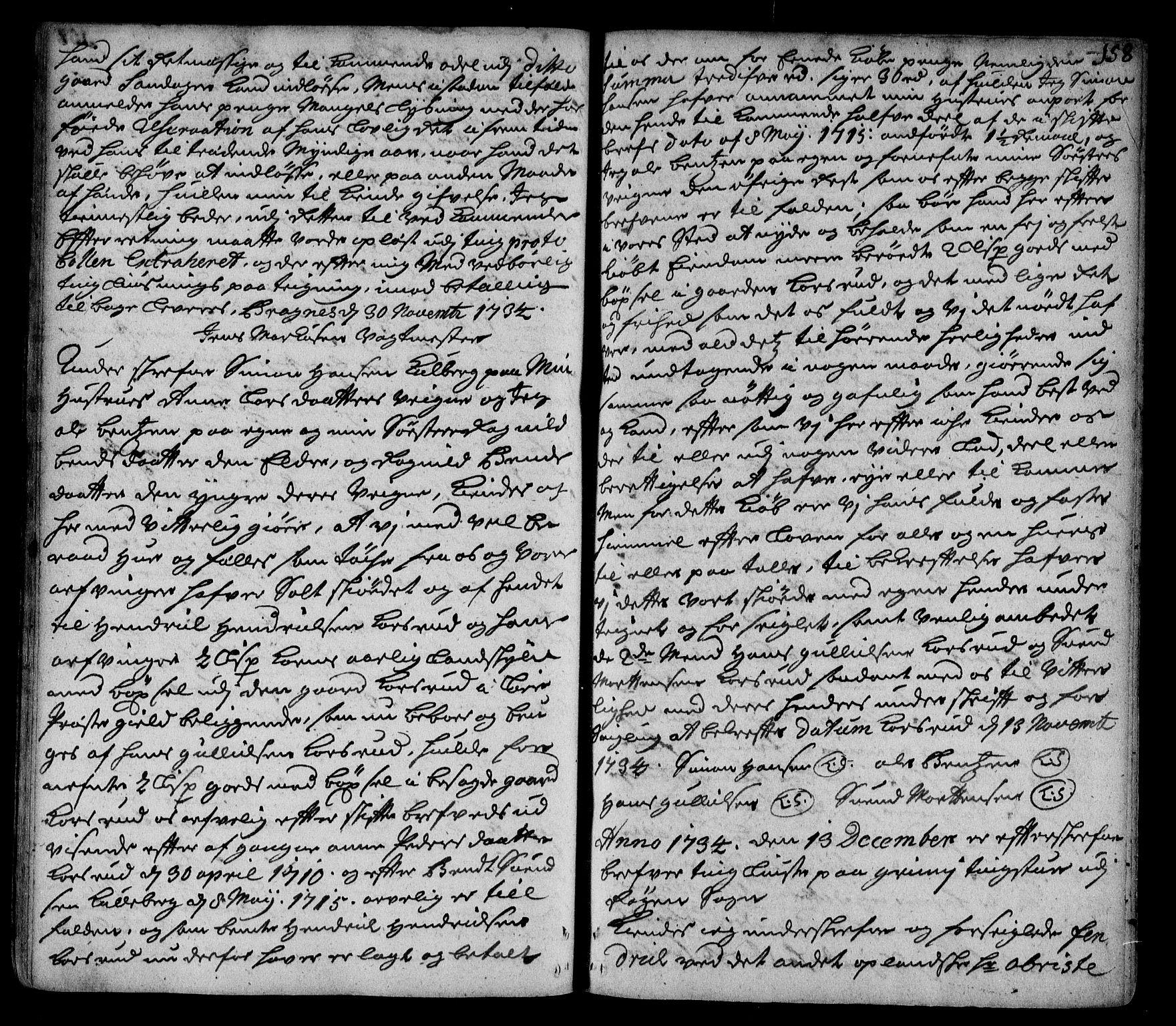 Lier, Røyken og Hurum sorenskriveri, SAKO/A-89/G/Ga/Gaa/L0002: Mortgage book no. II, 1725-1755, p. 158