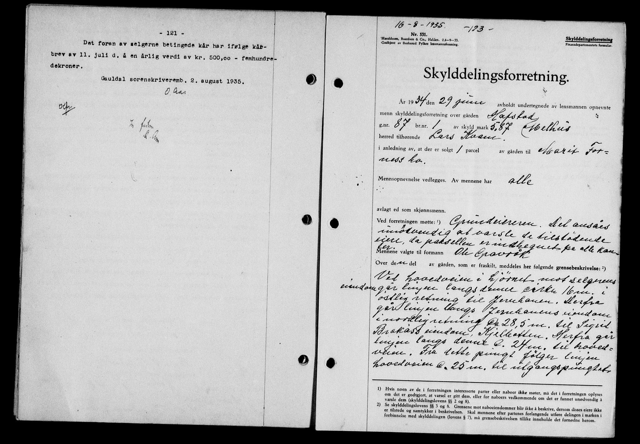 Gauldal sorenskriveri, SAT/A-0014/1/2/2C/L0045: Mortgage book no. 47-49, 1935-1936, Deed date: 16.08.1935