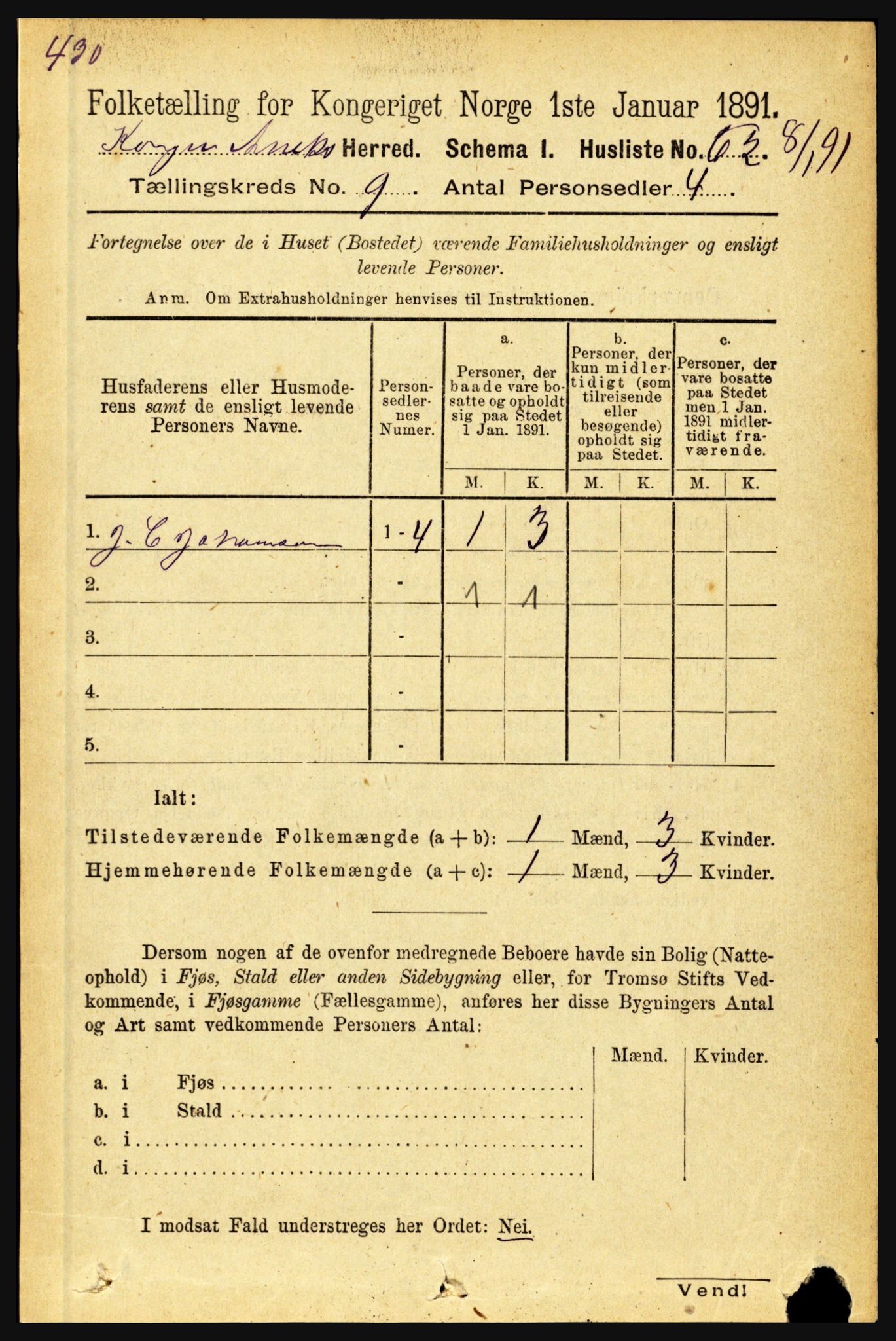 RA, 1891 census for 1832 Hemnes, 1891, p. 4312