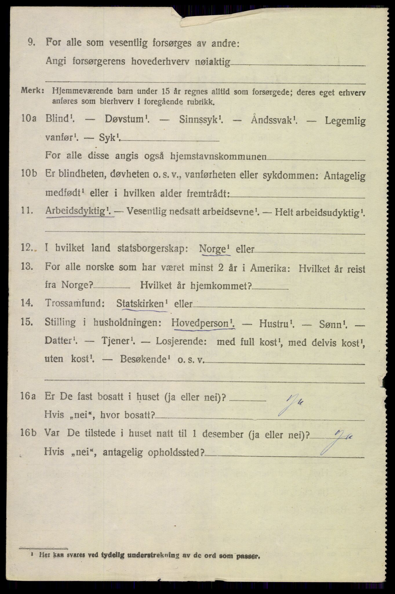 SAH, 1920 census for Biri, 1920, p. 1122