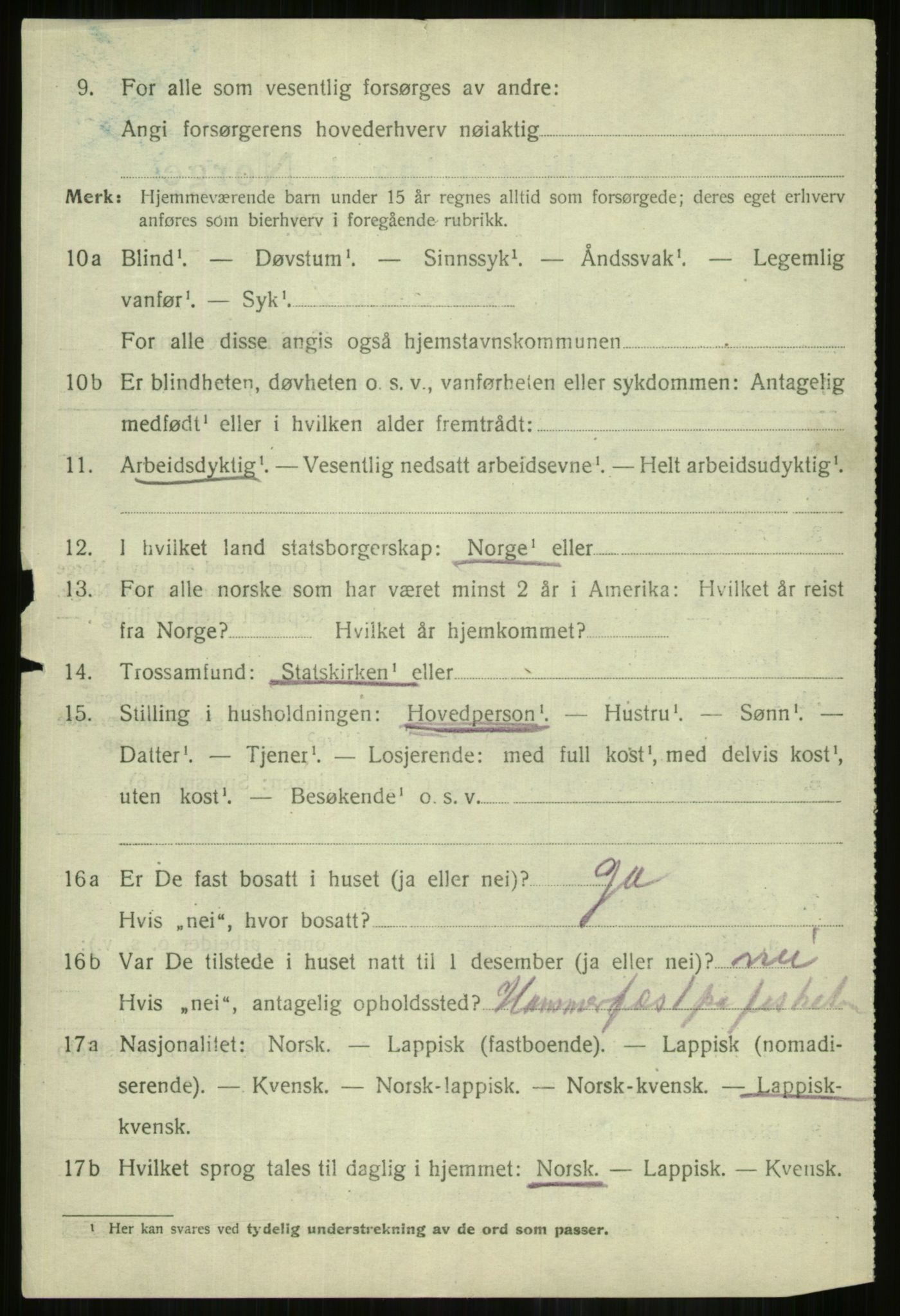 SATØ, 1920 census for Lyngen, 1920, p. 10056