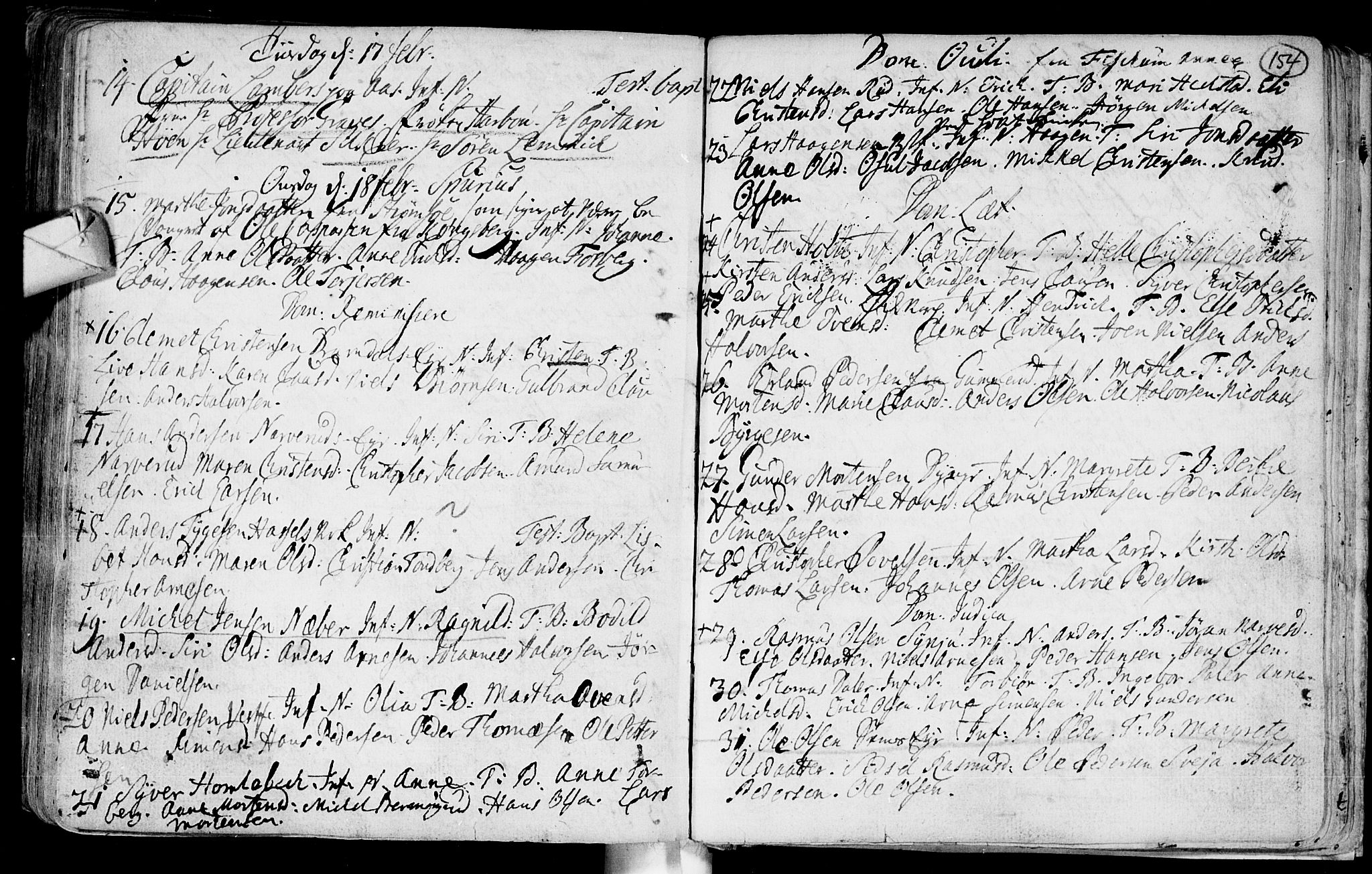 Eiker kirkebøker, AV/SAKO-A-4/F/Fa/L0003: Parish register (official) no. I 3, 1724-1753, p. 154