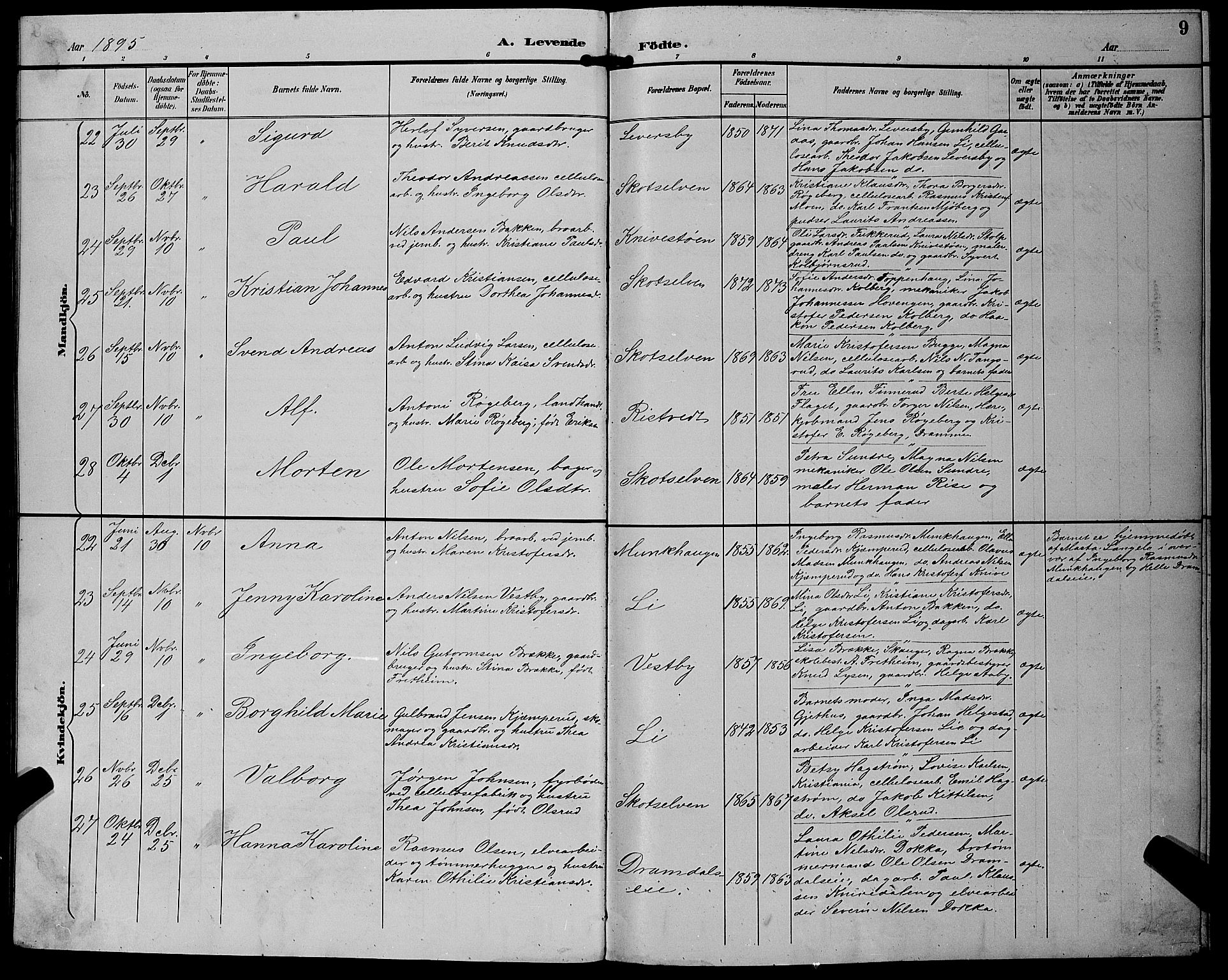 Eiker kirkebøker, AV/SAKO-A-4/G/Gb/L0004: Parish register (copy) no. II 4, 1894-1900, p. 9