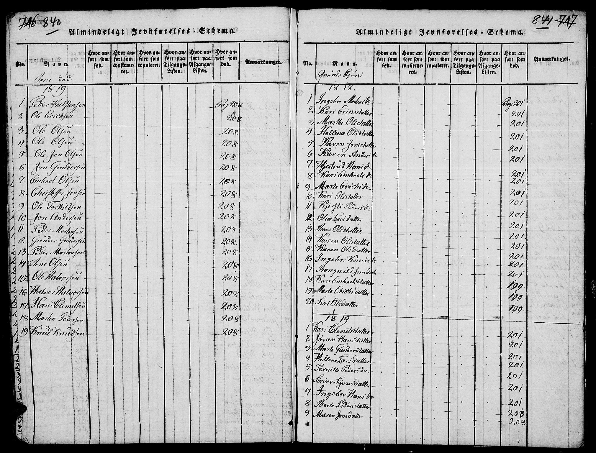 Elverum prestekontor, SAH/PREST-044/H/Ha/Hab/L0001: Parish register (copy) no. 1, 1815-1829, p. 840-841
