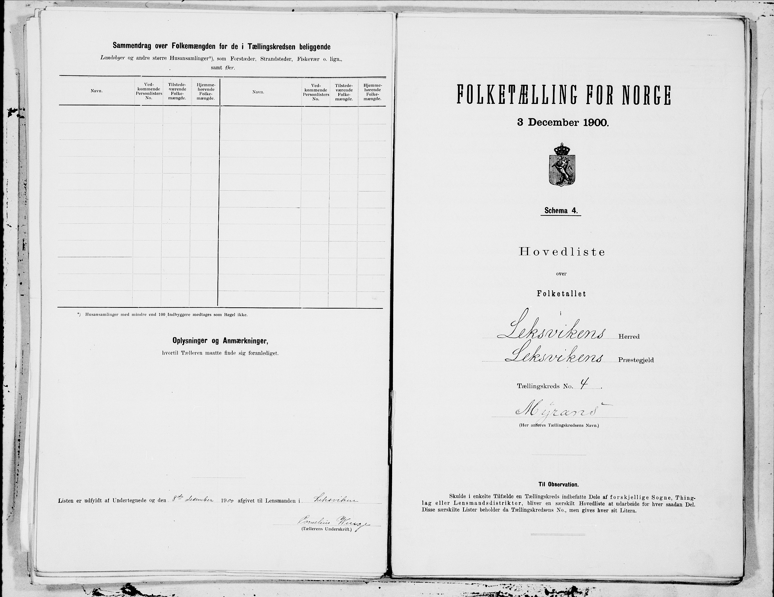 SAT, 1900 census for Leksvik, 1900, p. 8