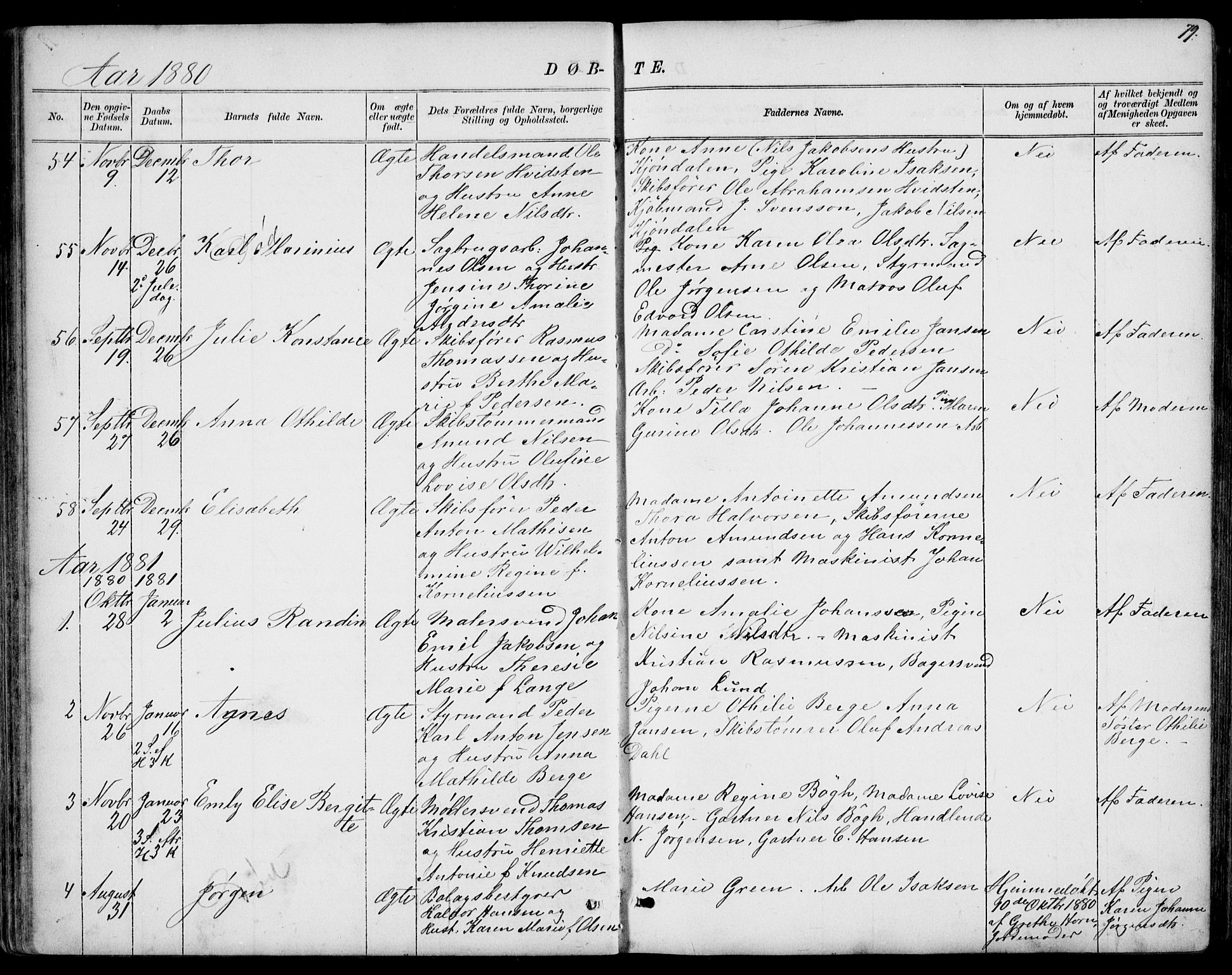 Larvik kirkebøker, AV/SAKO-A-352/G/Gb/L0003: Parish register (copy) no. II 3, 1867-1899, p. 79