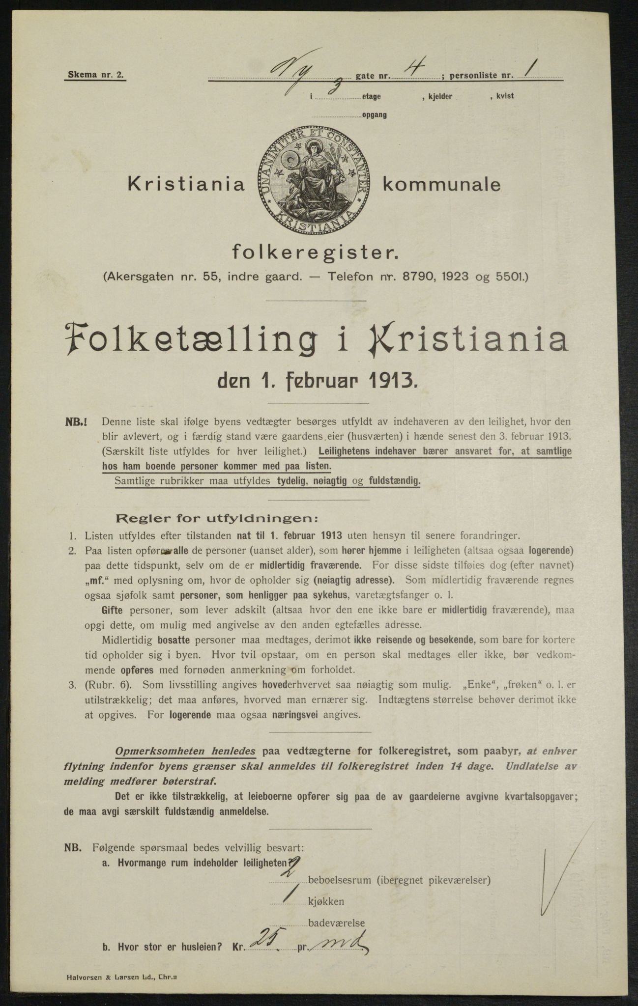 OBA, Municipal Census 1913 for Kristiania, 1913, p. 74027