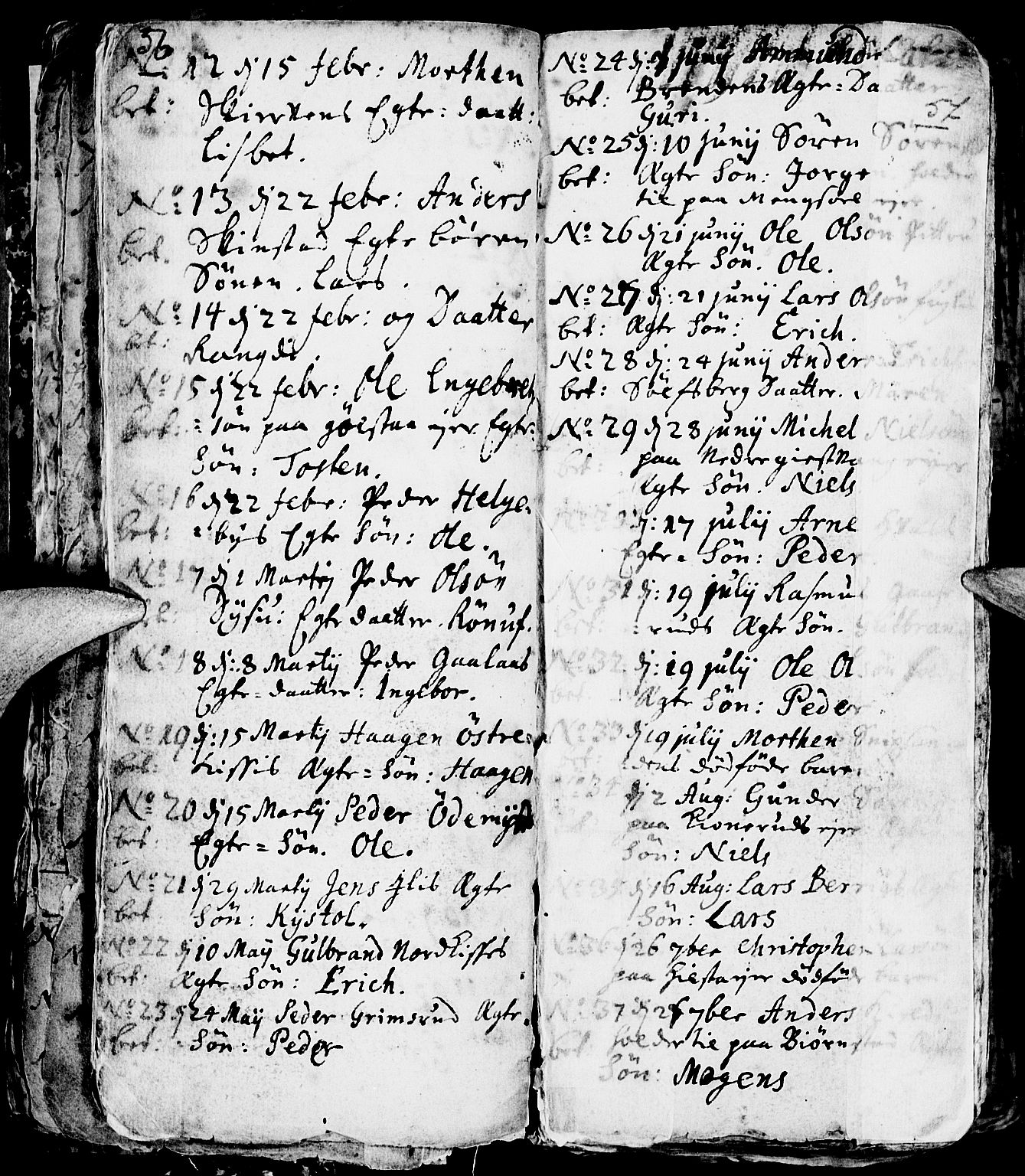 Nes prestekontor, Hedmark, SAH/PREST-020/L/La/L0001: Parish register (copy) no. 1, 1663-1784, p. 56-57