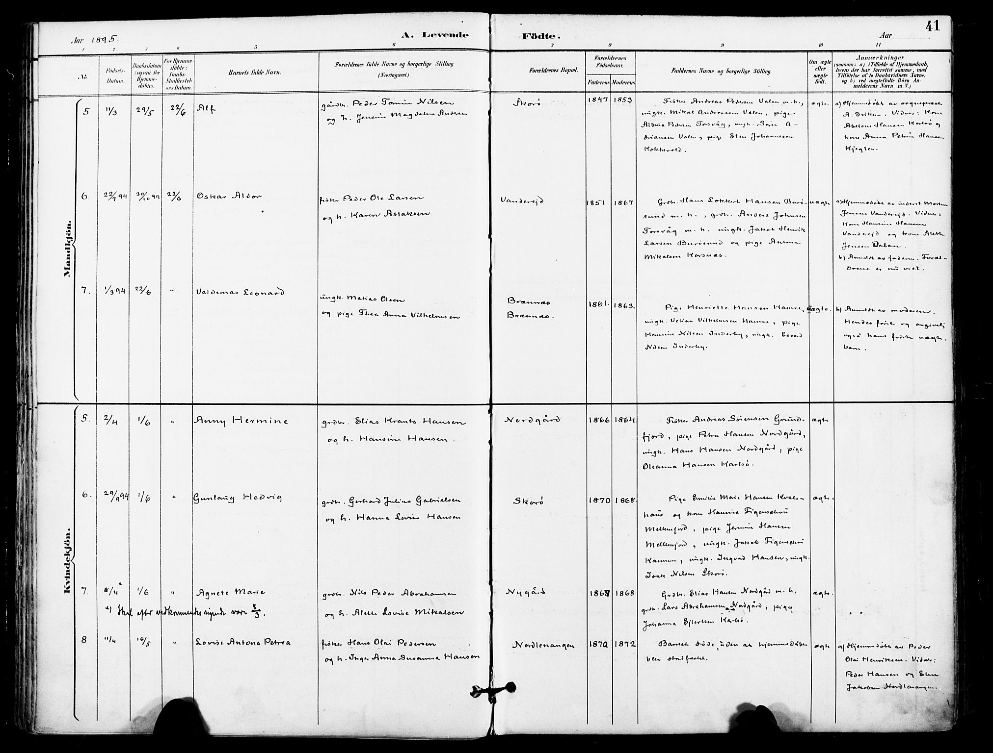 Karlsøy sokneprestembete, SATØ/S-1299/H/Ha/Haa/L0007kirke: Parish register (official) no. 7, 1891-1902, p. 41