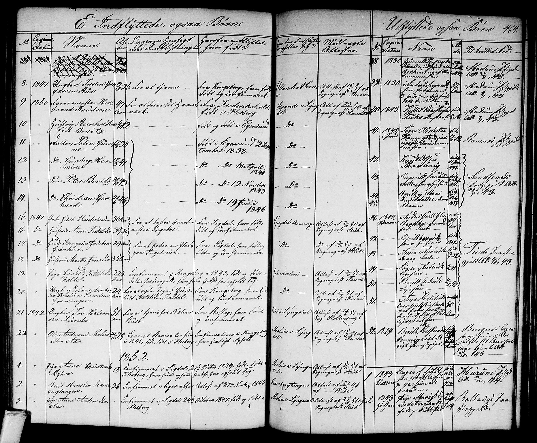 Flesberg kirkebøker, SAKO/A-18/G/Ga/L0002: Parish register (copy) no. I 2, 1834-1860, p. 464
