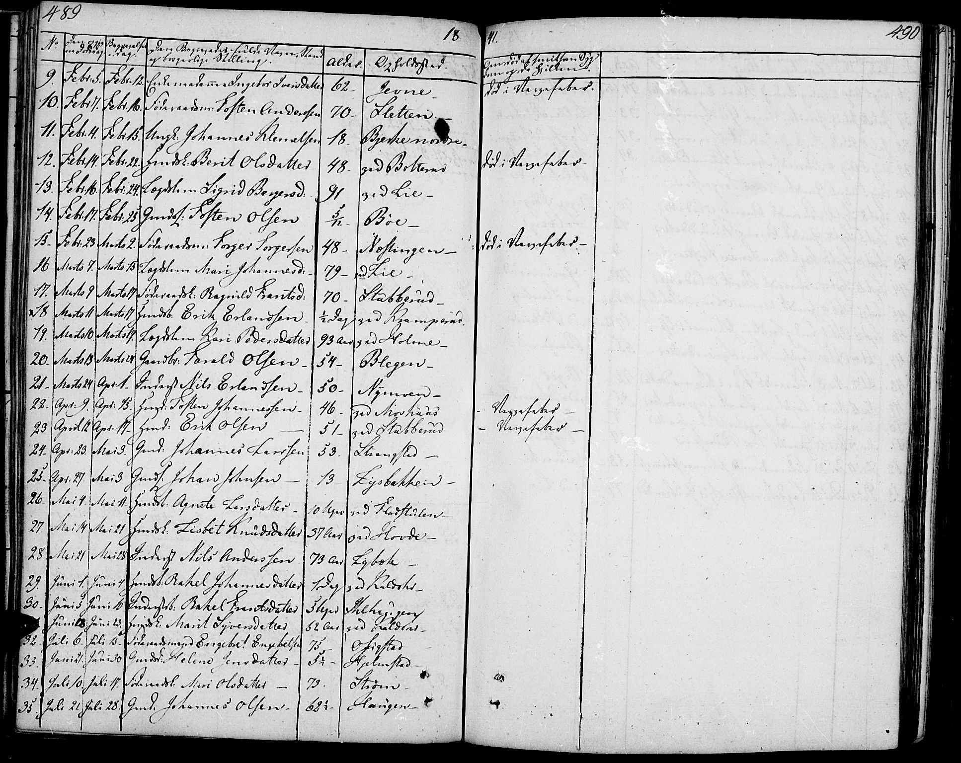 Øyer prestekontor, SAH/PREST-084/H/Ha/Haa/L0004: Parish register (official) no. 4, 1824-1841, p. 489-490